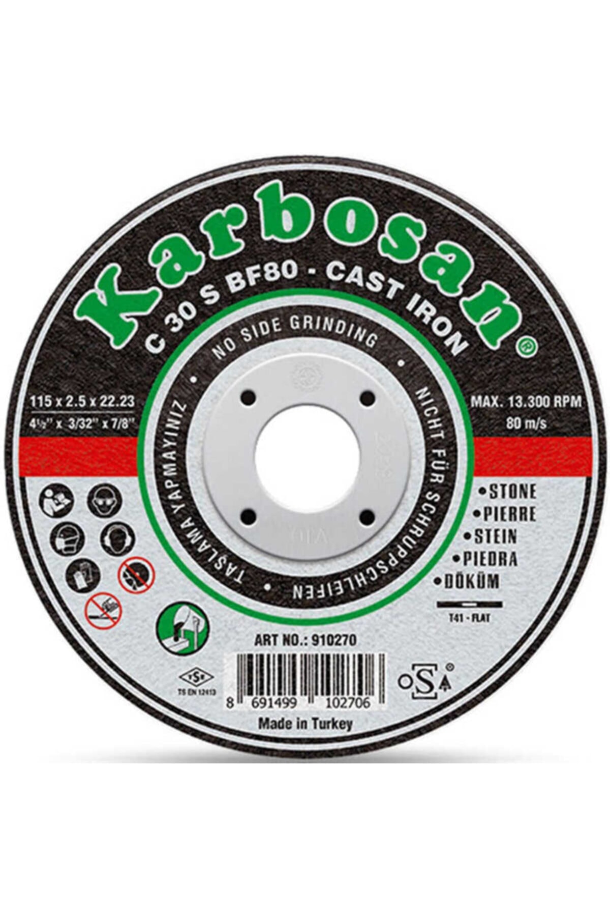 KARBOSAN 180x3.0x22.23 Sc Pik Döküm Kesme Diski