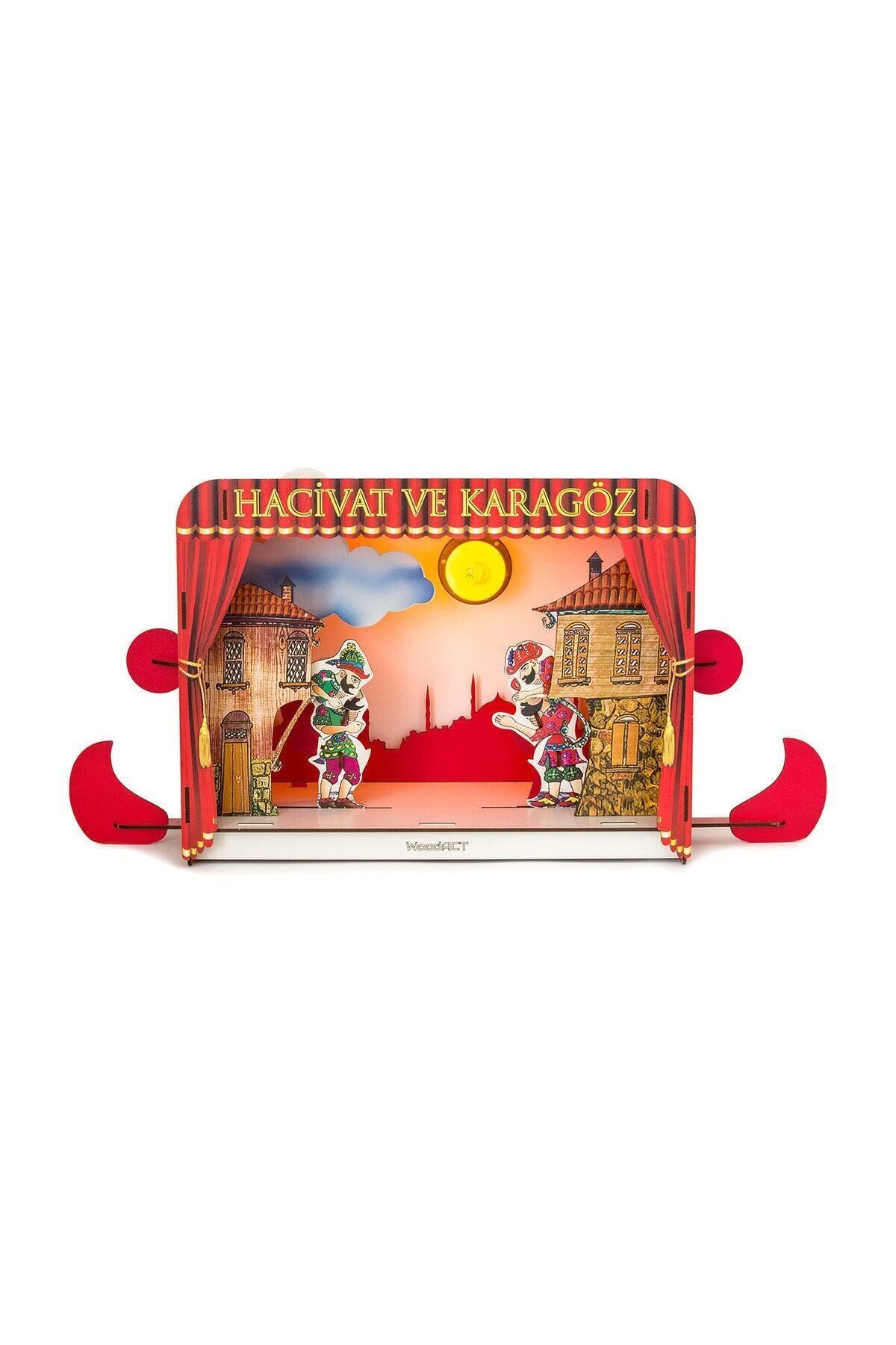 design otto woodact hacivat ve karagoz drama oyun sahnesi gece lambasi fiyati yorumlari trendyol