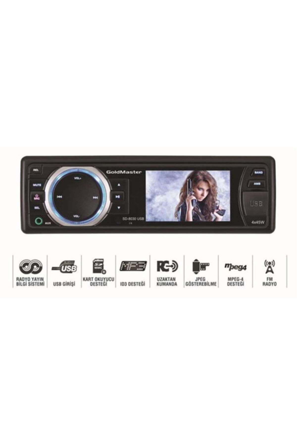 GOLDMASTER Sd-8030 Usb Ekranlı Oto Radyo Teyp