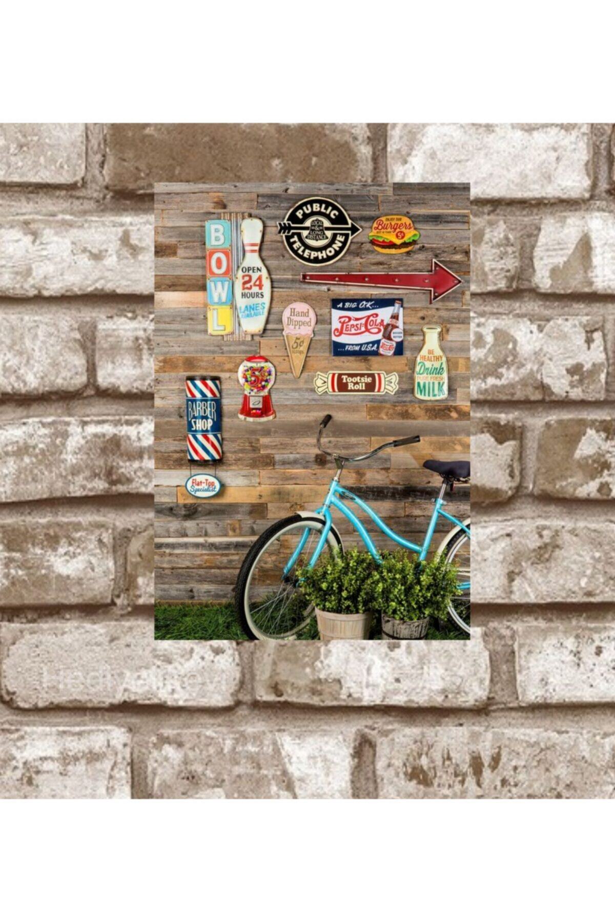 hediyelikevi Metal Sempati Bisiklet Retro Poster (29x19)