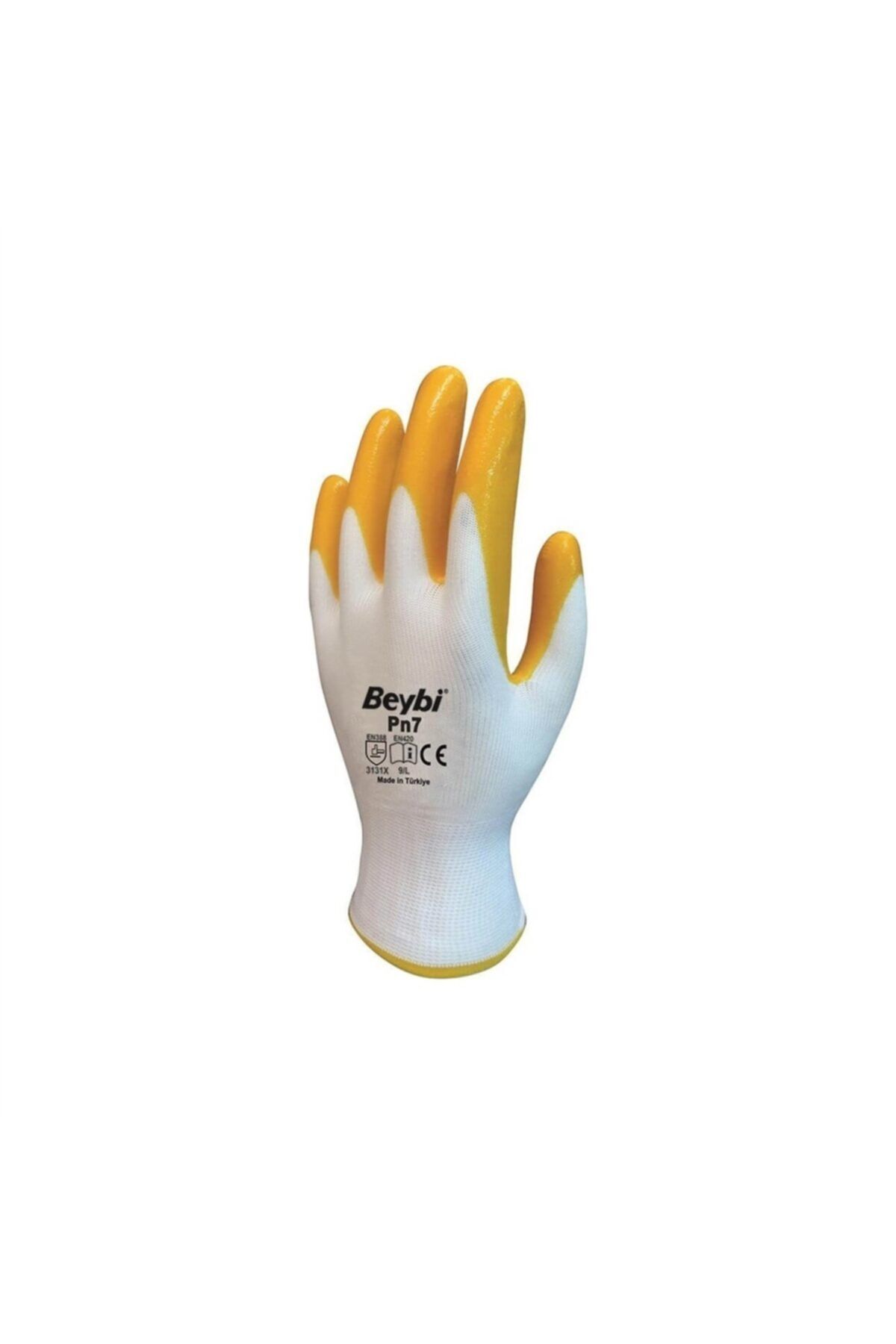 Beybi Pn7 Eldiven Örme Poly Beyaz Sarı 288 Çift 1 Koli