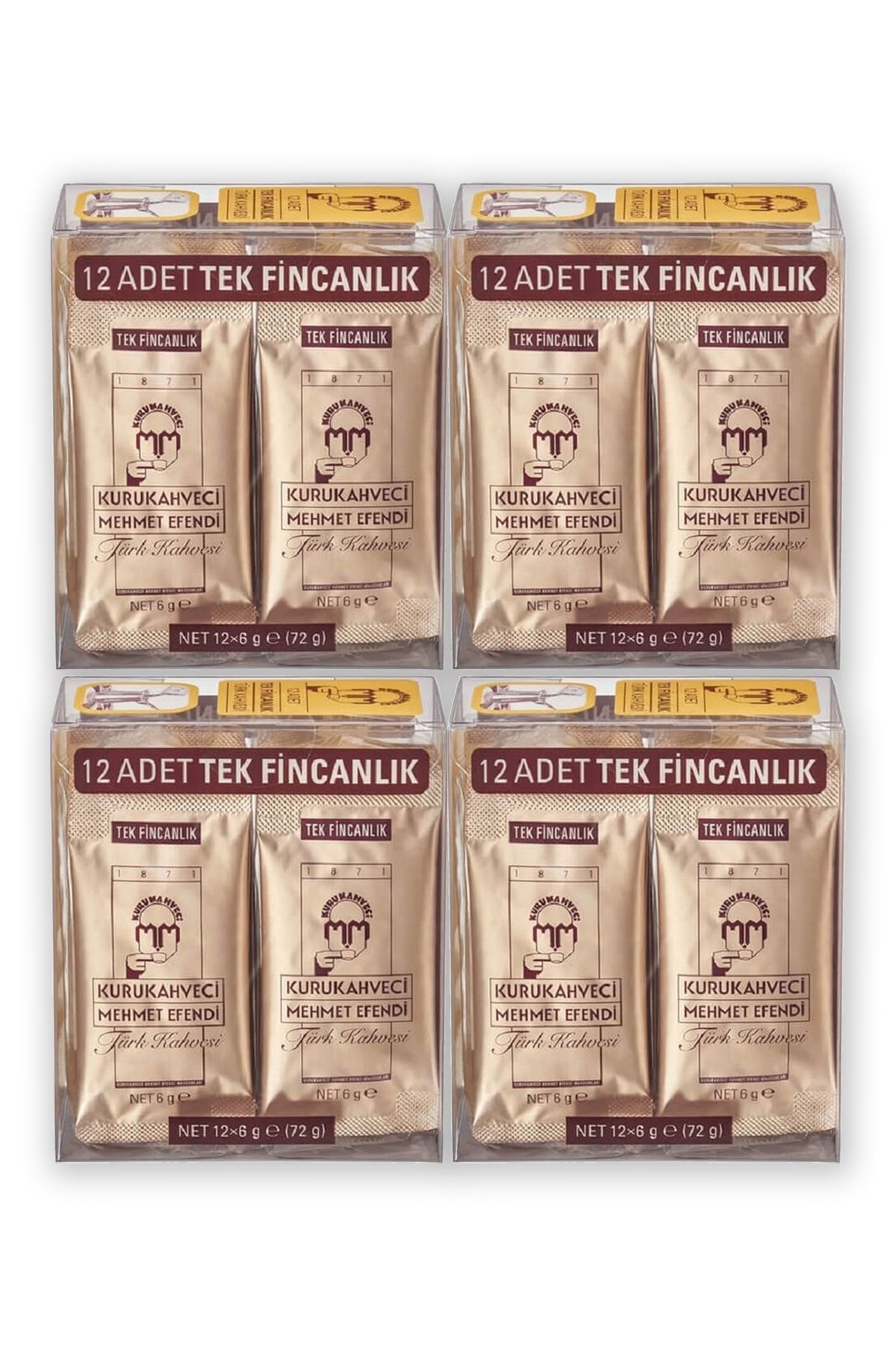 Kuru Kahveci Mehmet Efendi Kurukahveci Mehmet Efendi Türk Kahvesi 12*6 G Tek Içimlik Folyo Ambalaj X 4 Adet 8690627000310