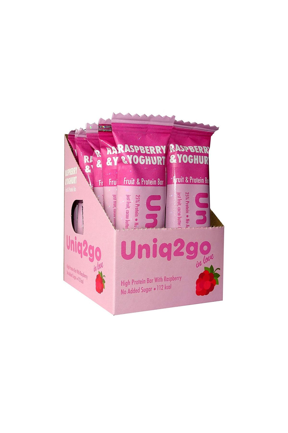 Uniq2Go In Love - Yoğurt Aromalı Ve Ahududulu Protein Bar 12’li Kutu