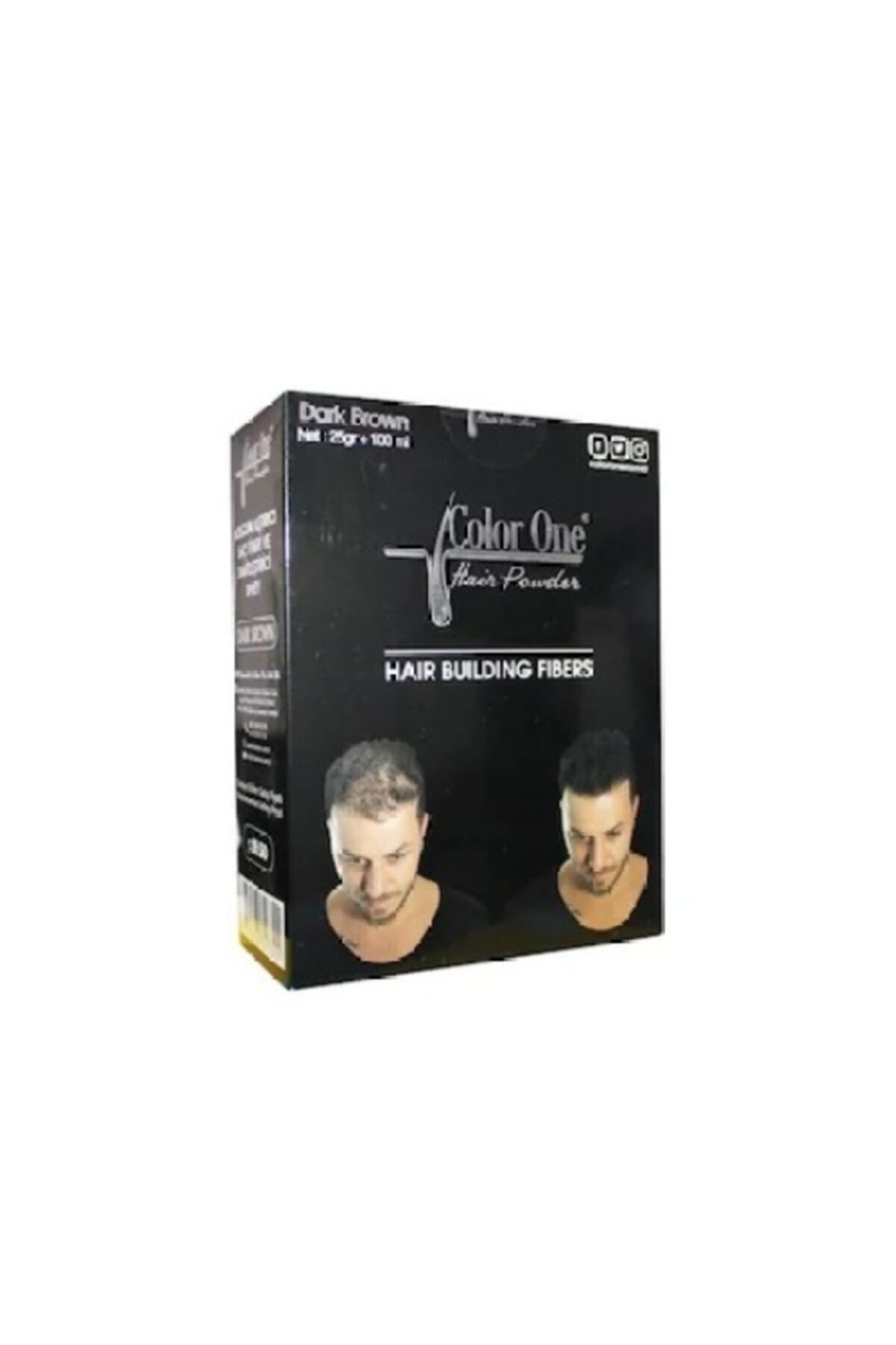 Color One Hair Dolgunlaştırıcı Saç Fiberi Hair Powder Dark Brown 25 g +100 ml