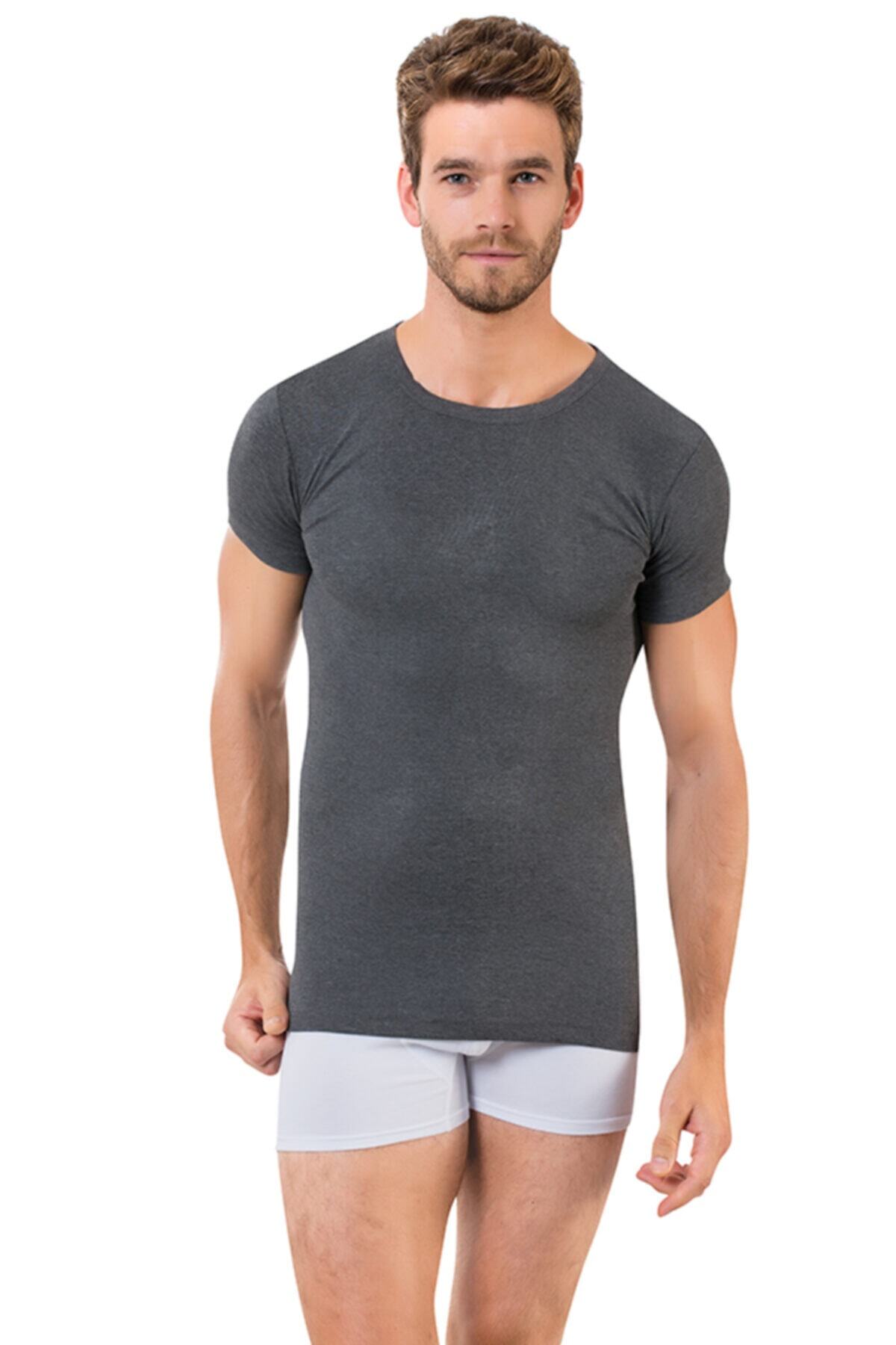 Öztaş Underwear Erkek Melanj Ribana Sıfır Yaka Fanila 1060-a 3'lü