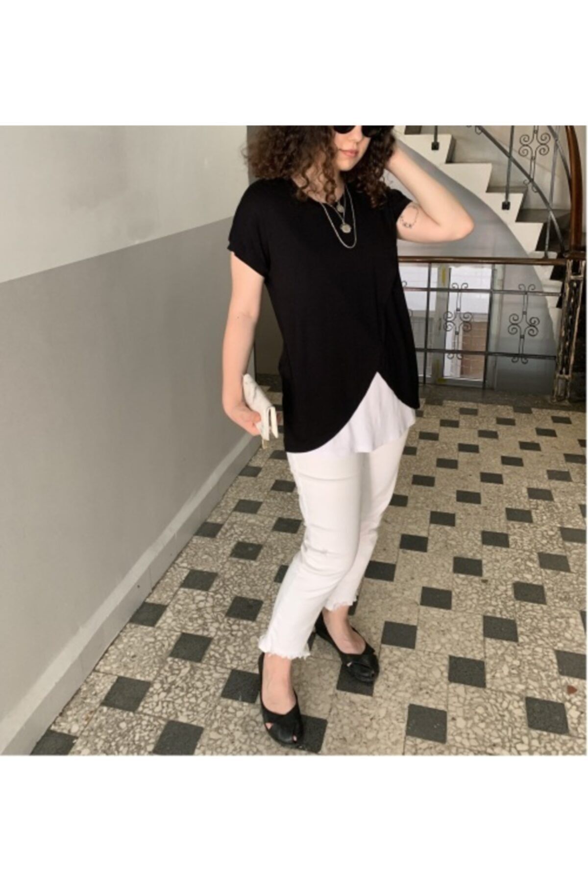 Enna Kadın Siyah Büyük Beden Larix T-shirt