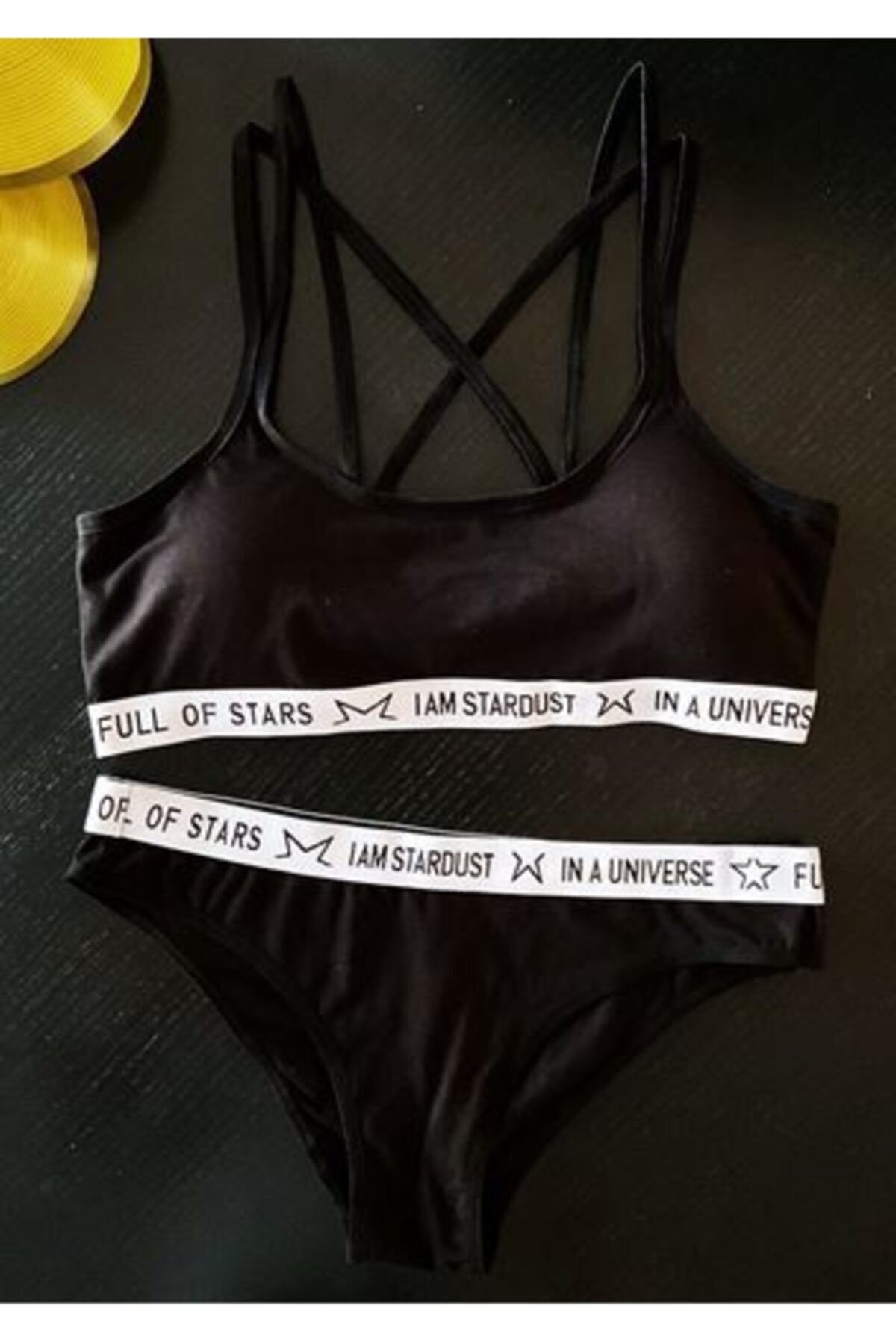 DEEP SECRET Kadın Siyah Kaplı Spor Bralet Takım