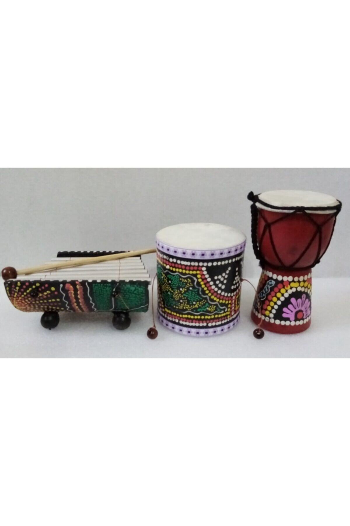 Vipfırsat Deri Darbuka Davul Ve Metalafon Seti