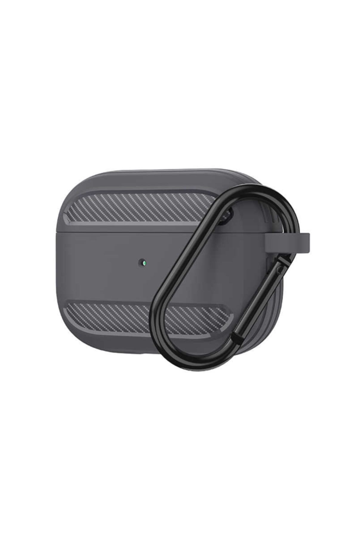 CaseStreet Case Street Apple Airpods Pro Silikon Karbon Görünüm Kançalı Gri