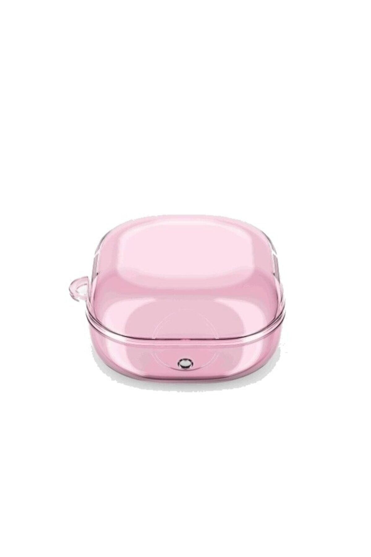 CaseStreet Case Street Samsung Galaxy Buds Live Silikon Transparan Renkli Sert Silikon Pembe