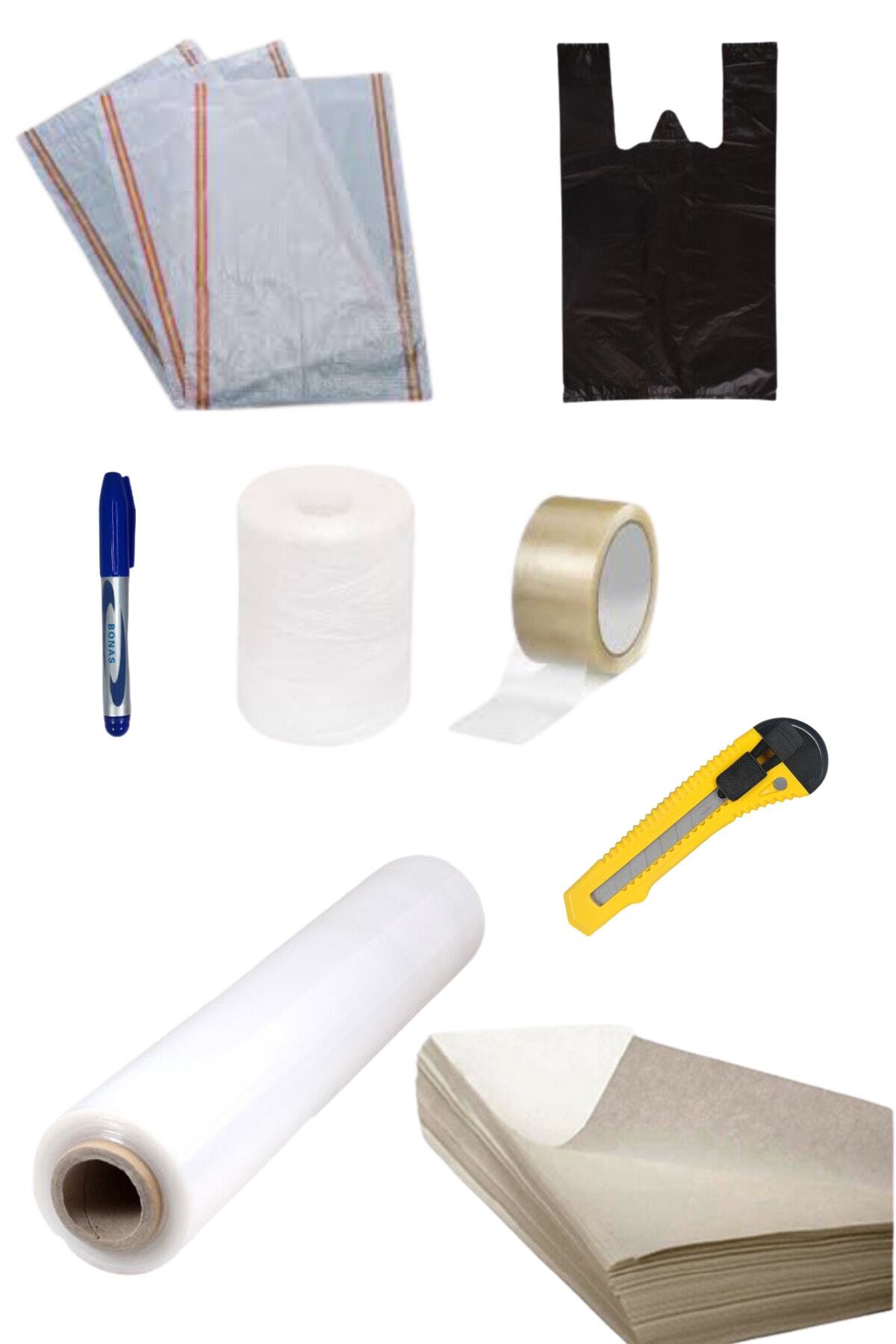 İhtiyaç Limanı Ambalaj Taşınma Ve Paketleme Seti 8 Parça(çuval,poşet,bant,streç,kağıt,kalem,ip)