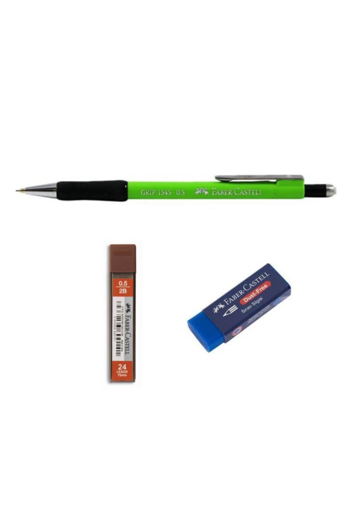 Faber Castell Grip 1345 0.5 Versatil Kalem Açık Yeşil Kalem Silgi Ve Uç Hediyeli