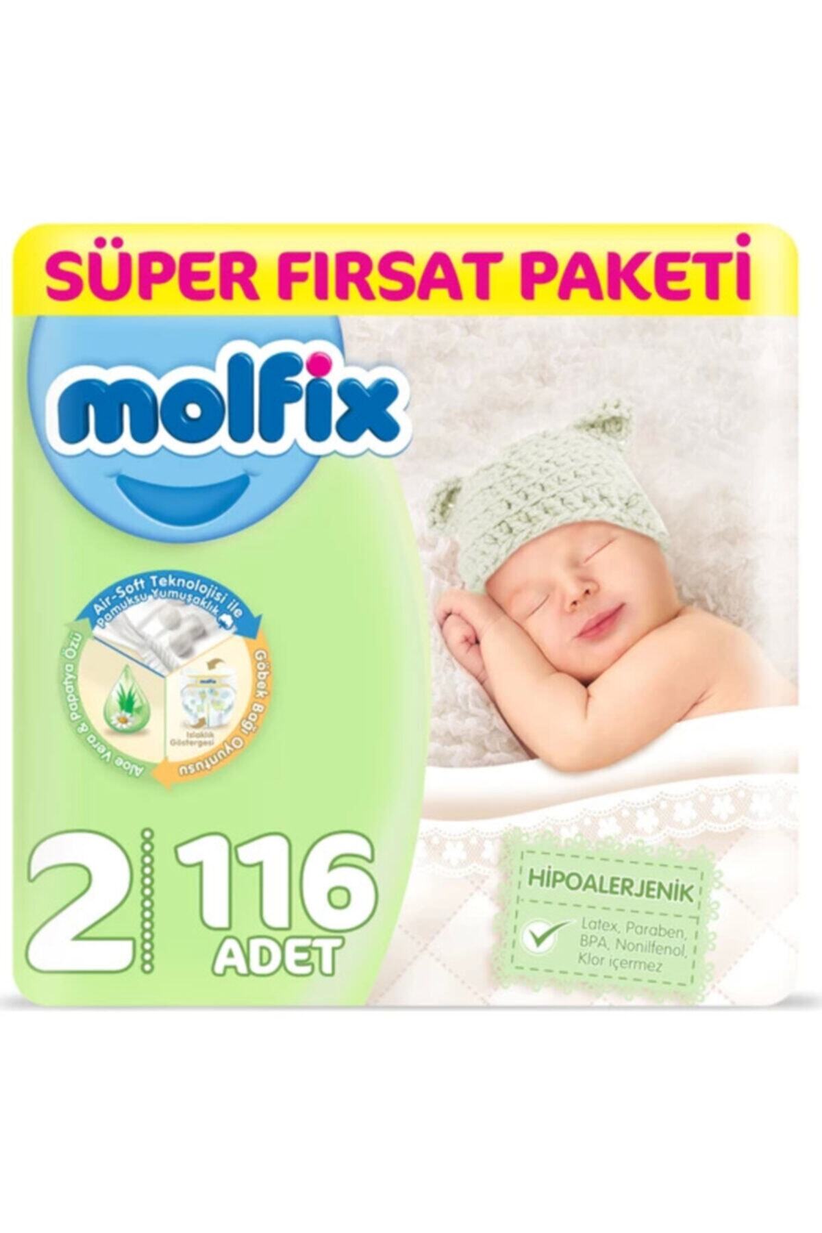 Molfix Bebek Bezi 2 Beden Mini Süper Fırsat Paketi 116 Adet