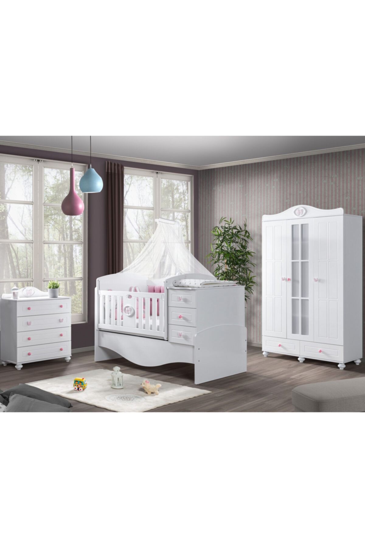 Setay Jasmine 3 Kapılı Dolaplı Bebek Odası