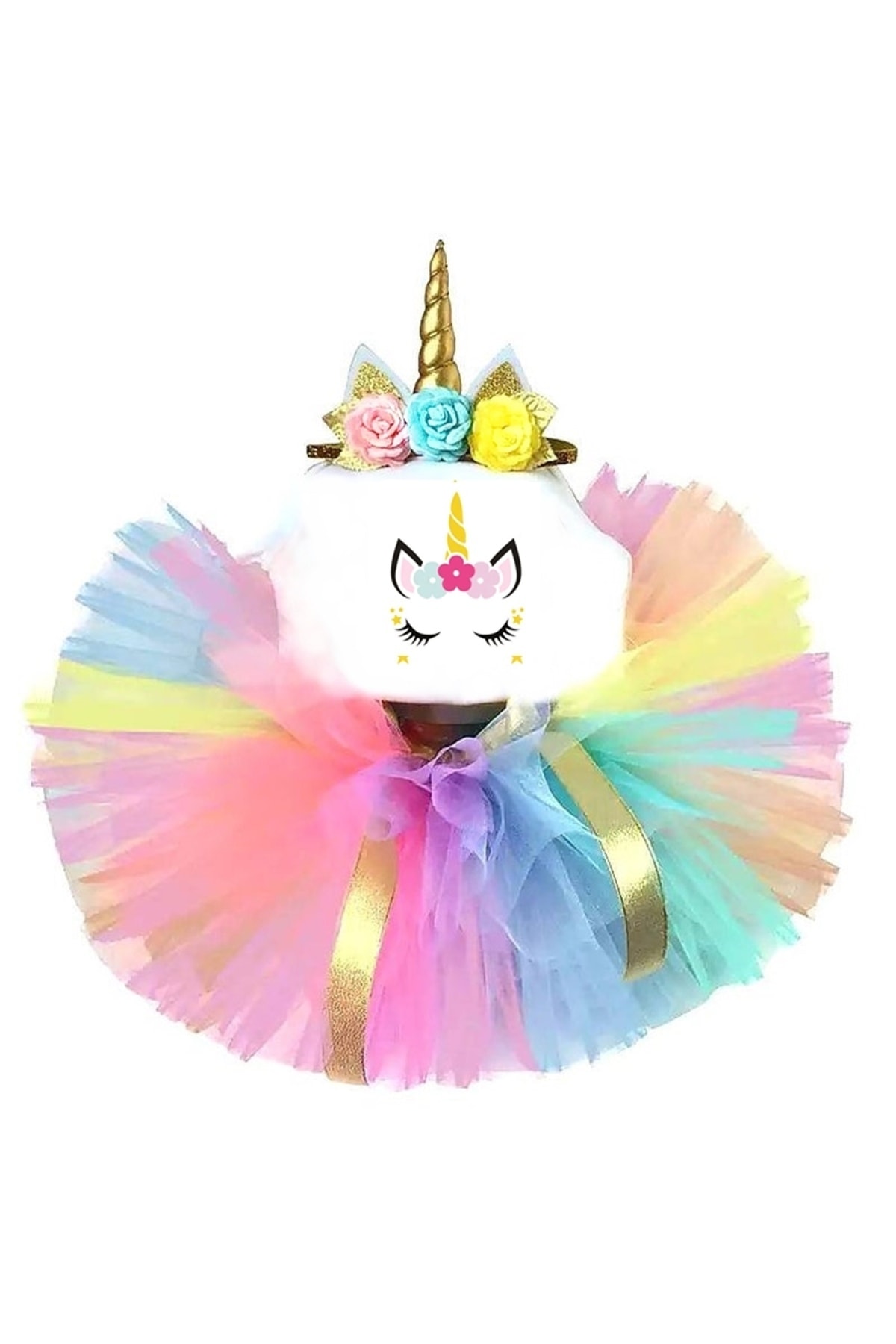 bba new trend Kız Çocuk Unicorn Tütü 3 Parça Set