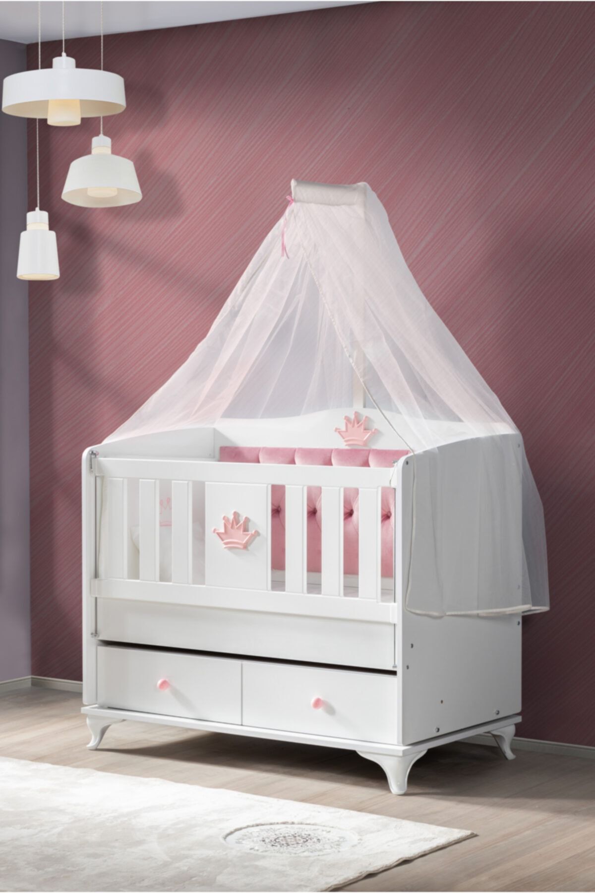 Setay Royal Kapitoneli Pembe Bebek Beşiği
