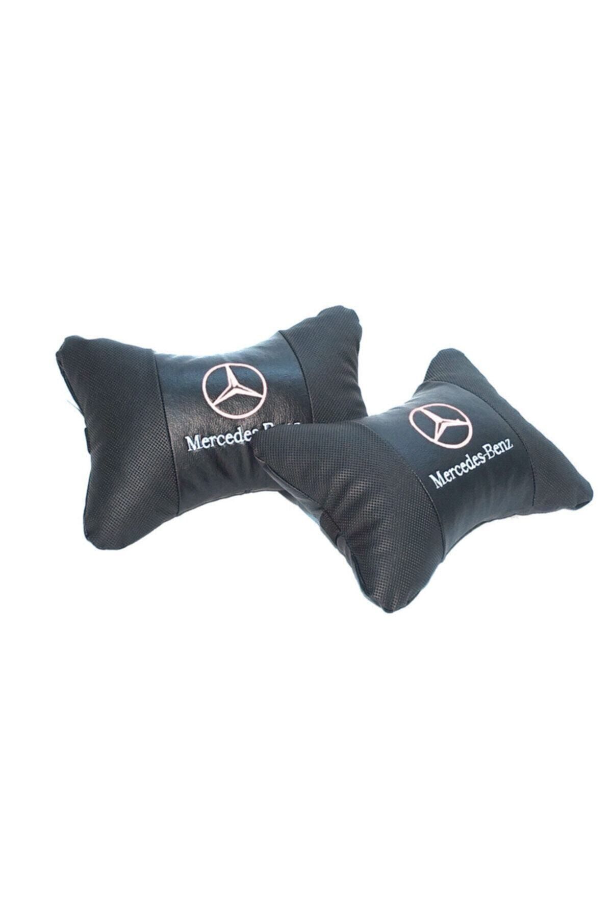 MERCEDES Benz Logolu Lüx Boyun Yastığı Çift Suni Deri