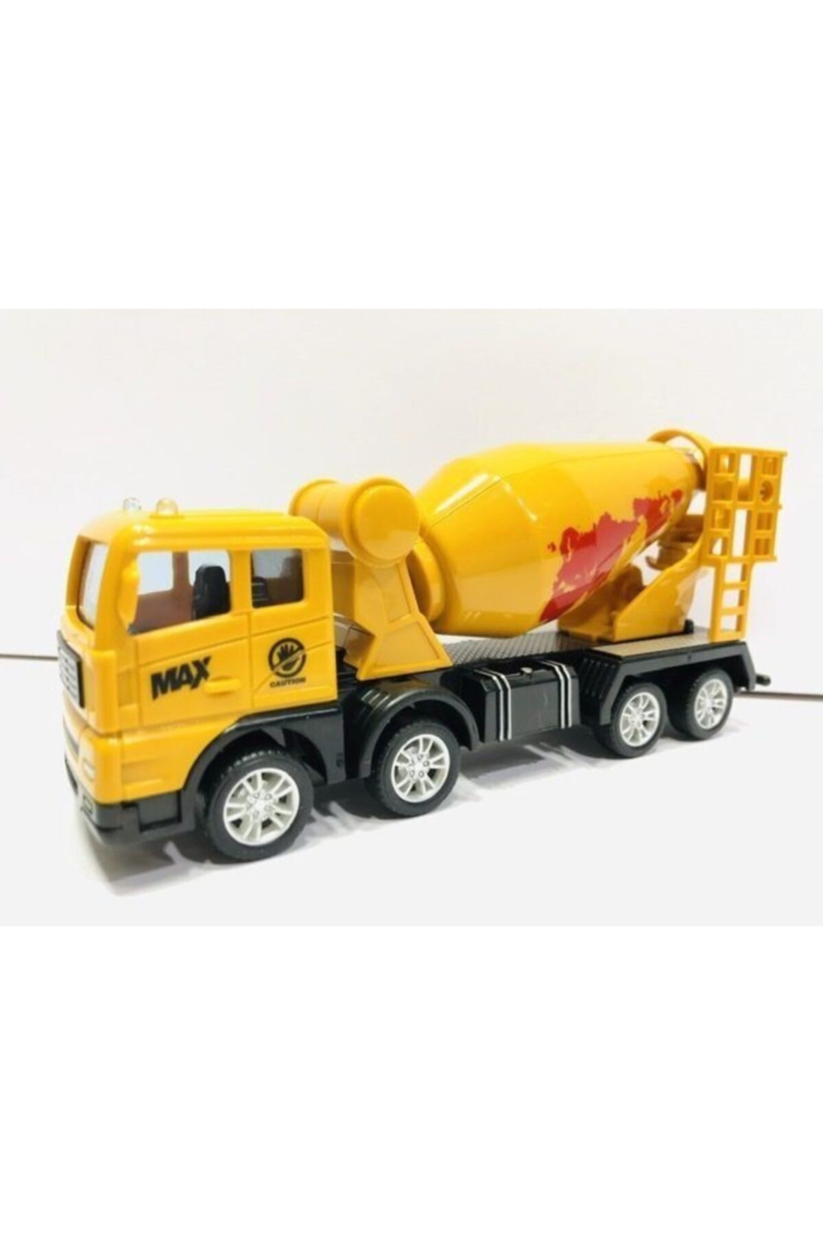 toysandmore Beton Kamyonu Mikser Oyuncak Sarı İş Makinası Sürtmeli 16.5 Cm