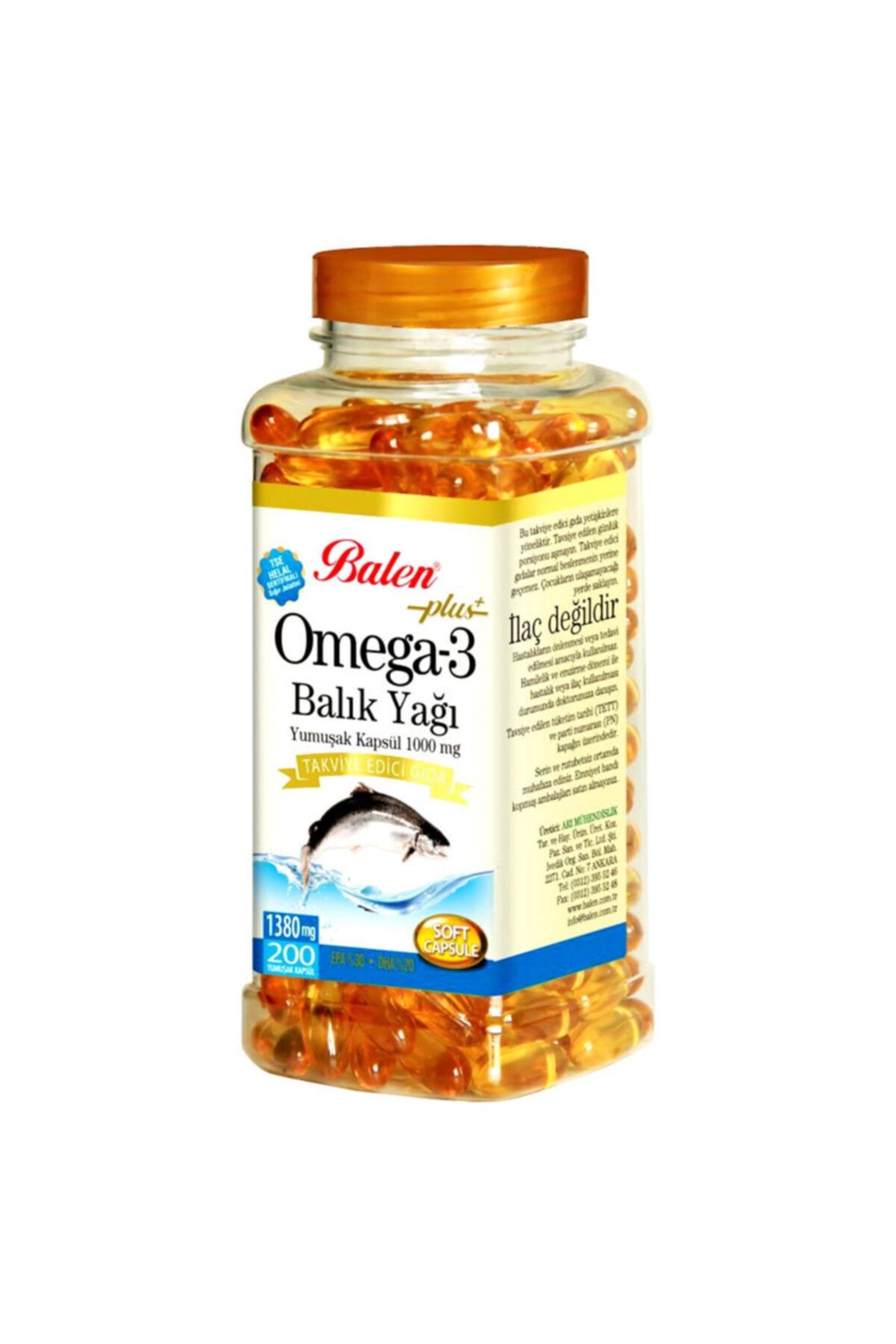 Balen Omega 3 Balık Yağı 200 Adet 1380 Mg