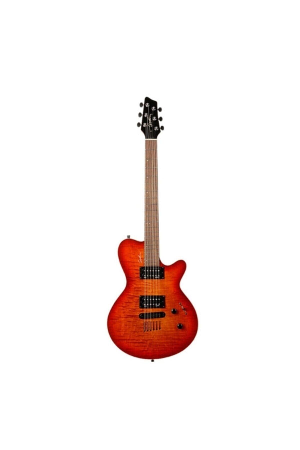 Godin Lg Hb Elektro Gitar (cherry Burst Flame)