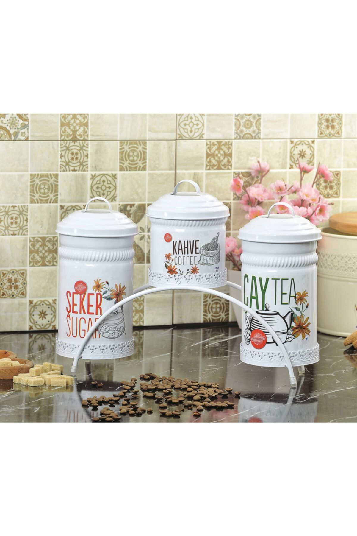 Yıldıray Metal Köprülü Çay,kahve Ve Şekerlik Seti