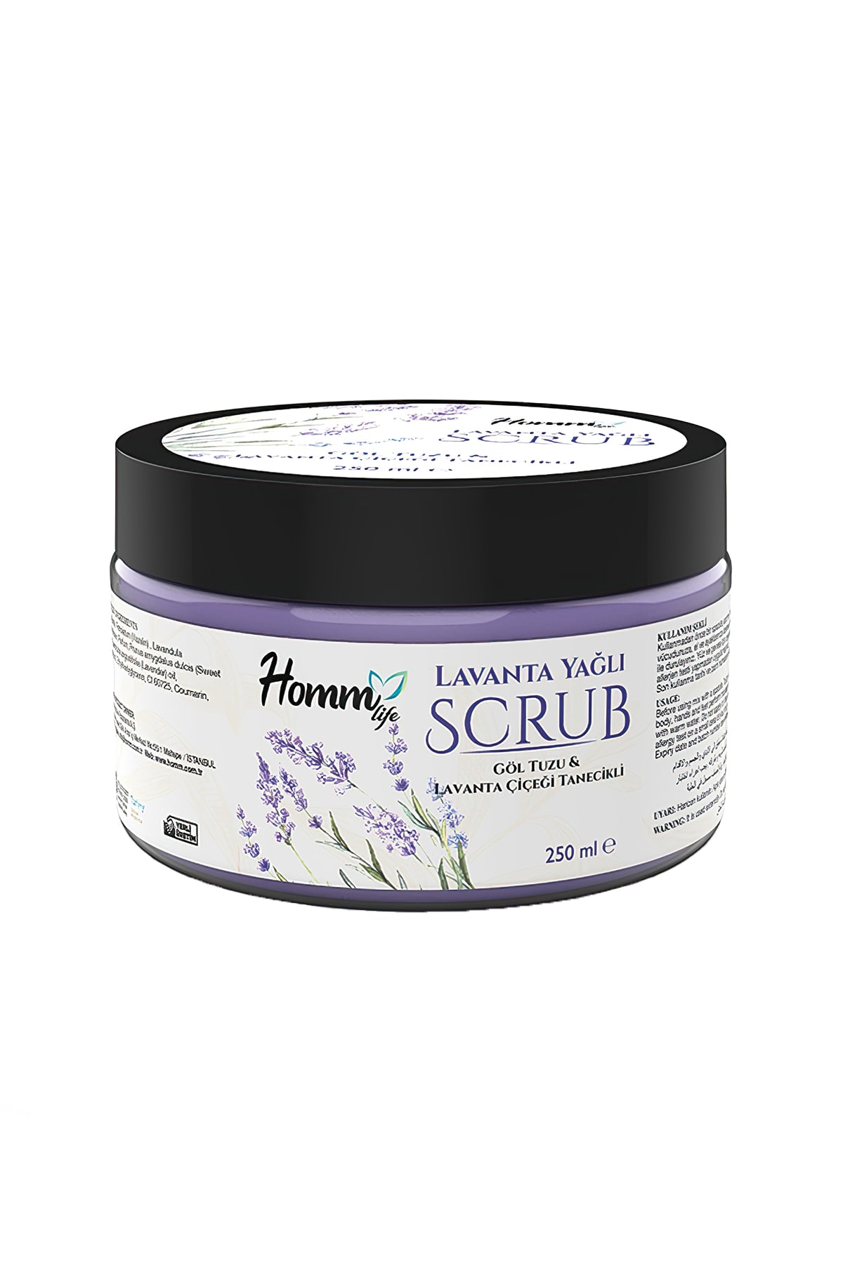 Homm kozmetik Lavanta Yağlı Bitki Tanecikli 250 ml Scrub Peeling Sc-1304