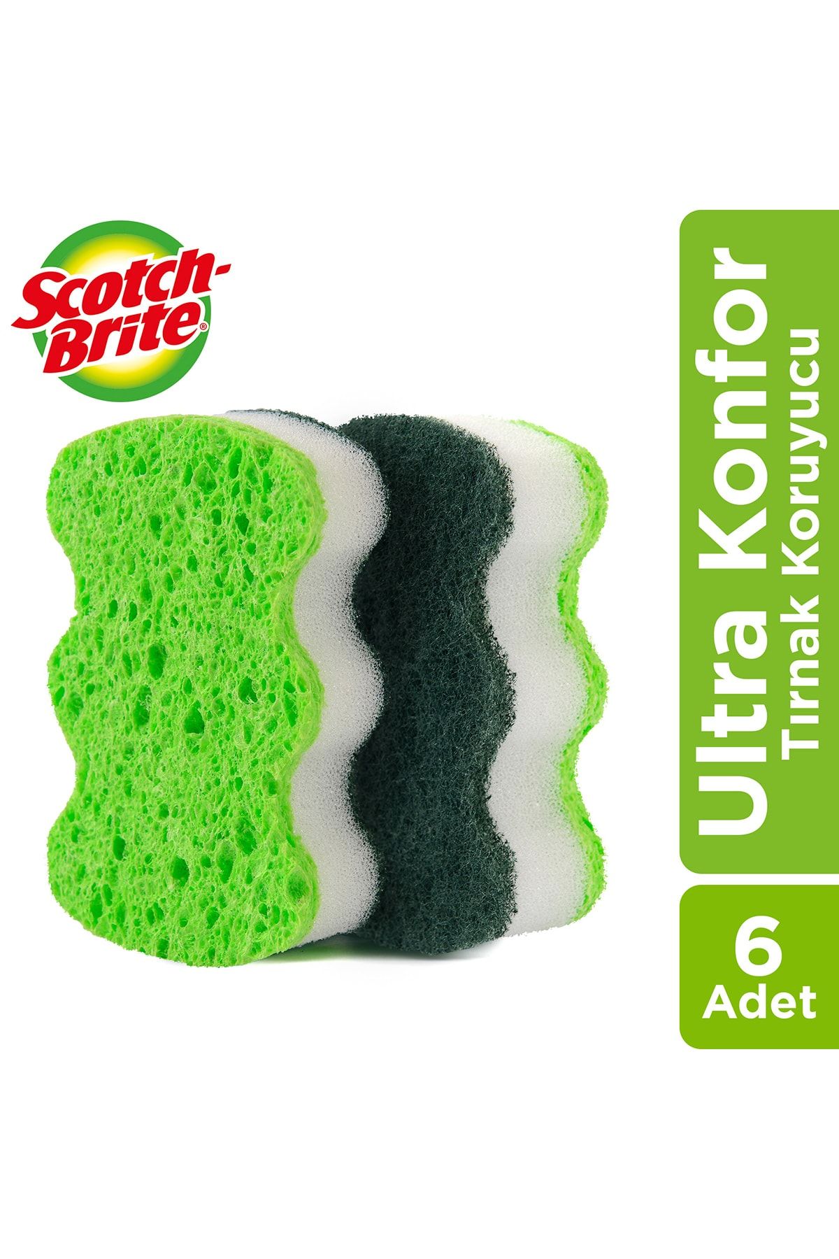 Scotch Brite Scotch-brıte Ultra Konfor Bulaşık Süngeri 2'li Tırnak Koruyuculu X 3