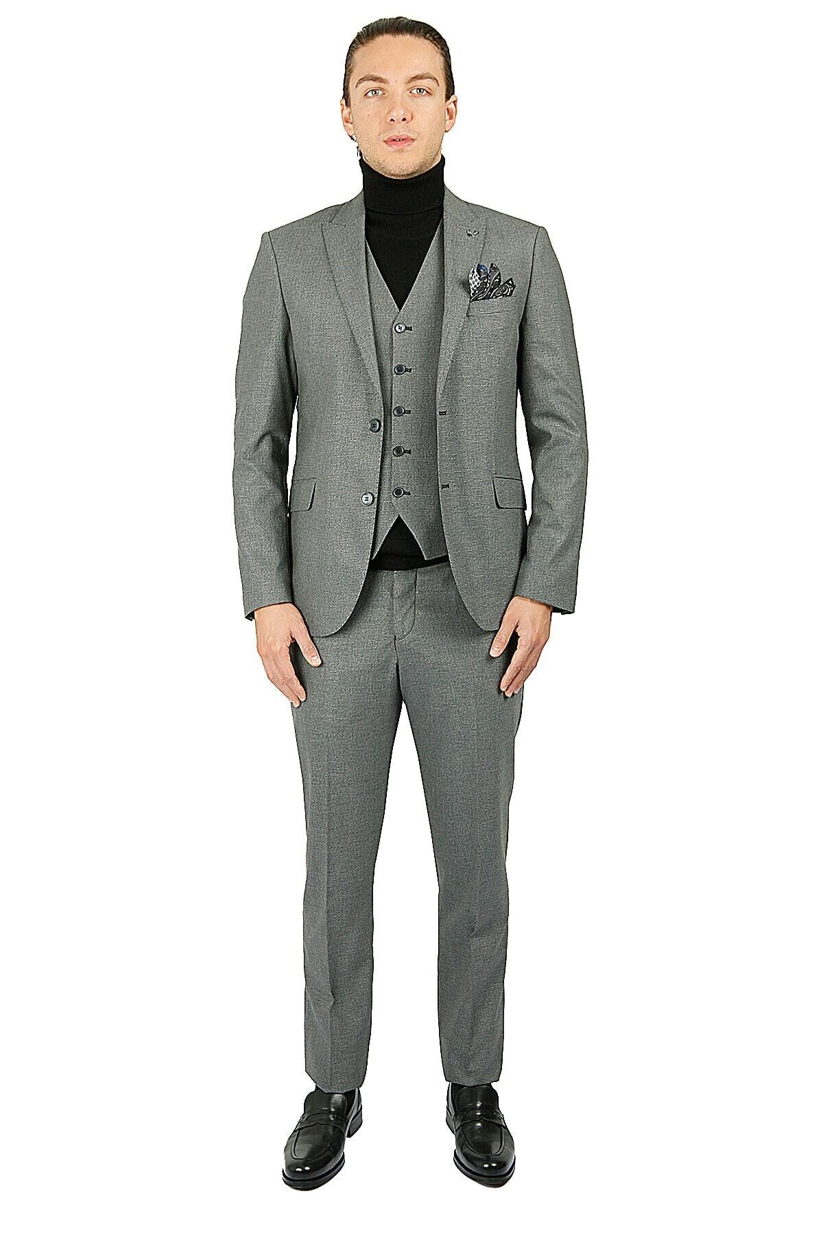 Centone Takım Elbise Yelekli Comfort Fit 20-0045