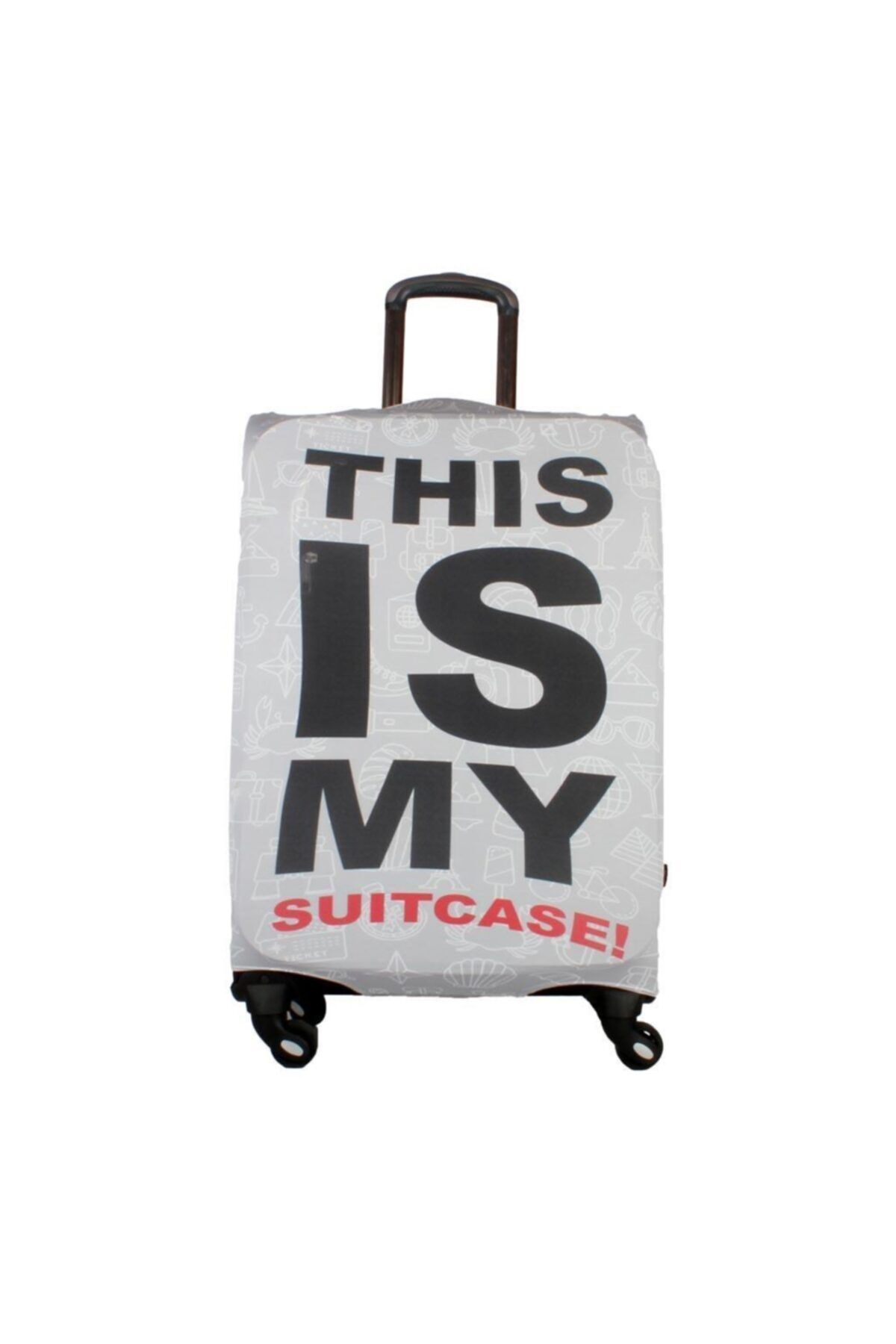 MY SARACİYE Klf My Suitcase S Gri Siyah Unısex Valiz Kılıfı Kabin Boy Için