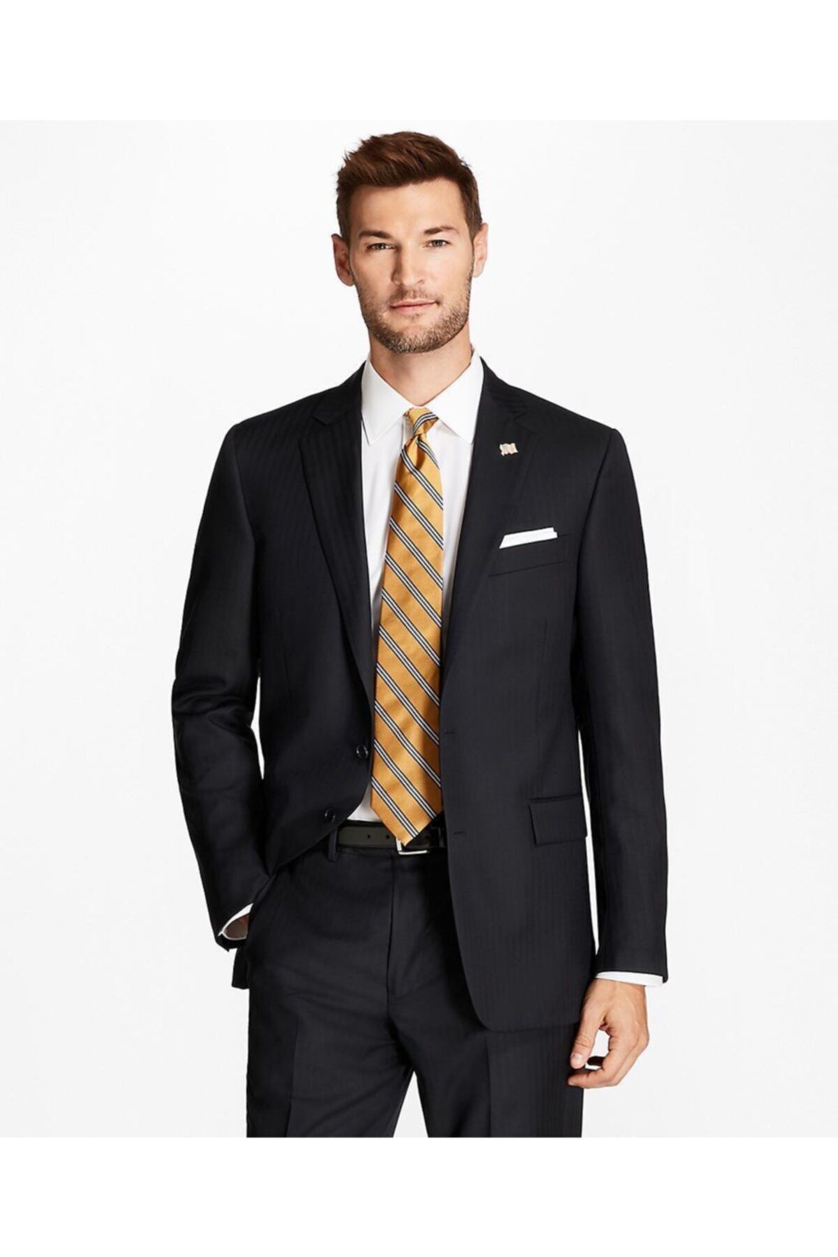 BROOKS BROTHERS 1818 Regent Kesim Herrıngbone Takım Elbise