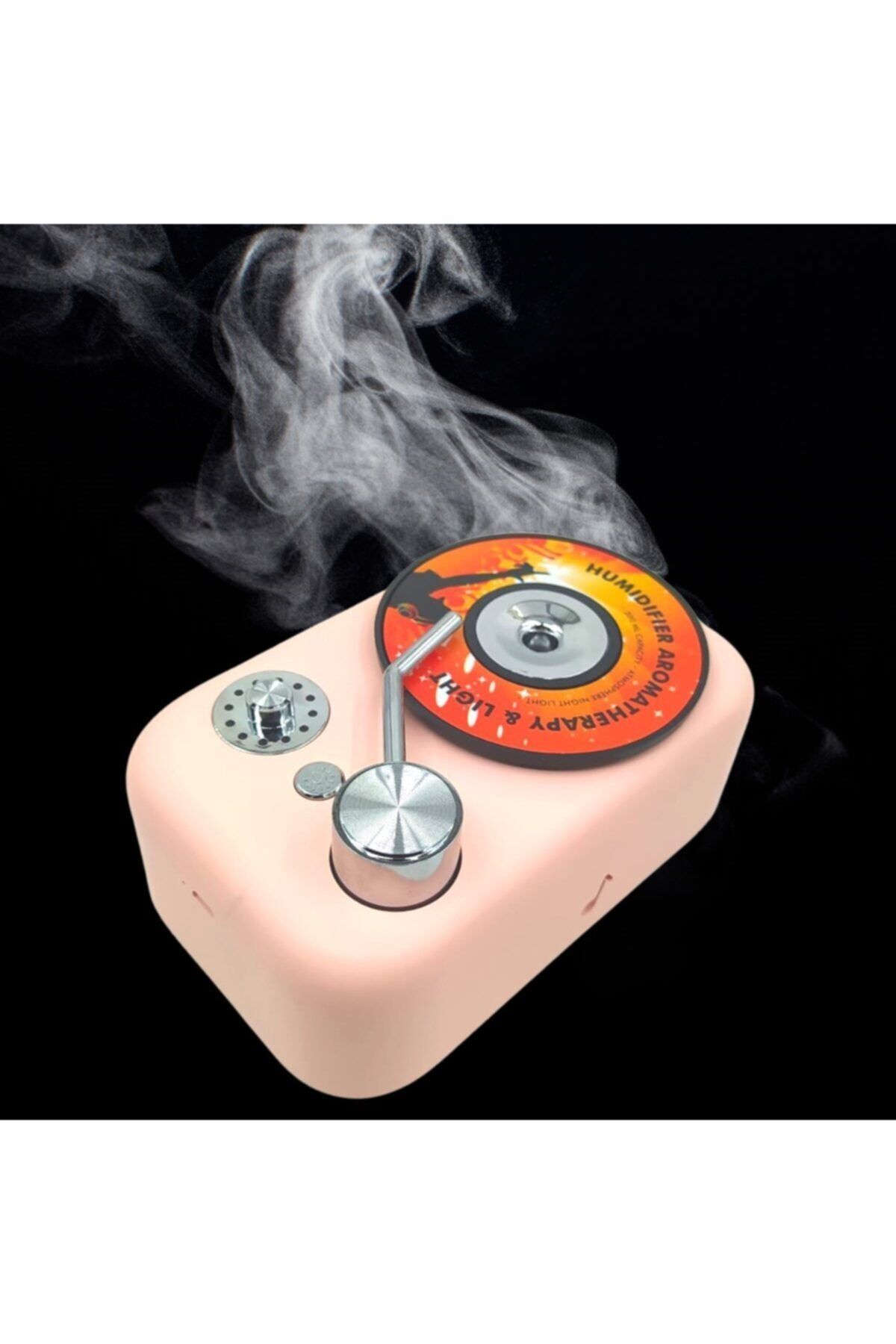 5DM Renkli Işıklı Bebek Hafif Usb Kablolu Gramofon Oda Ev Ortam Hava Nemlendirici Buhar Makinesi