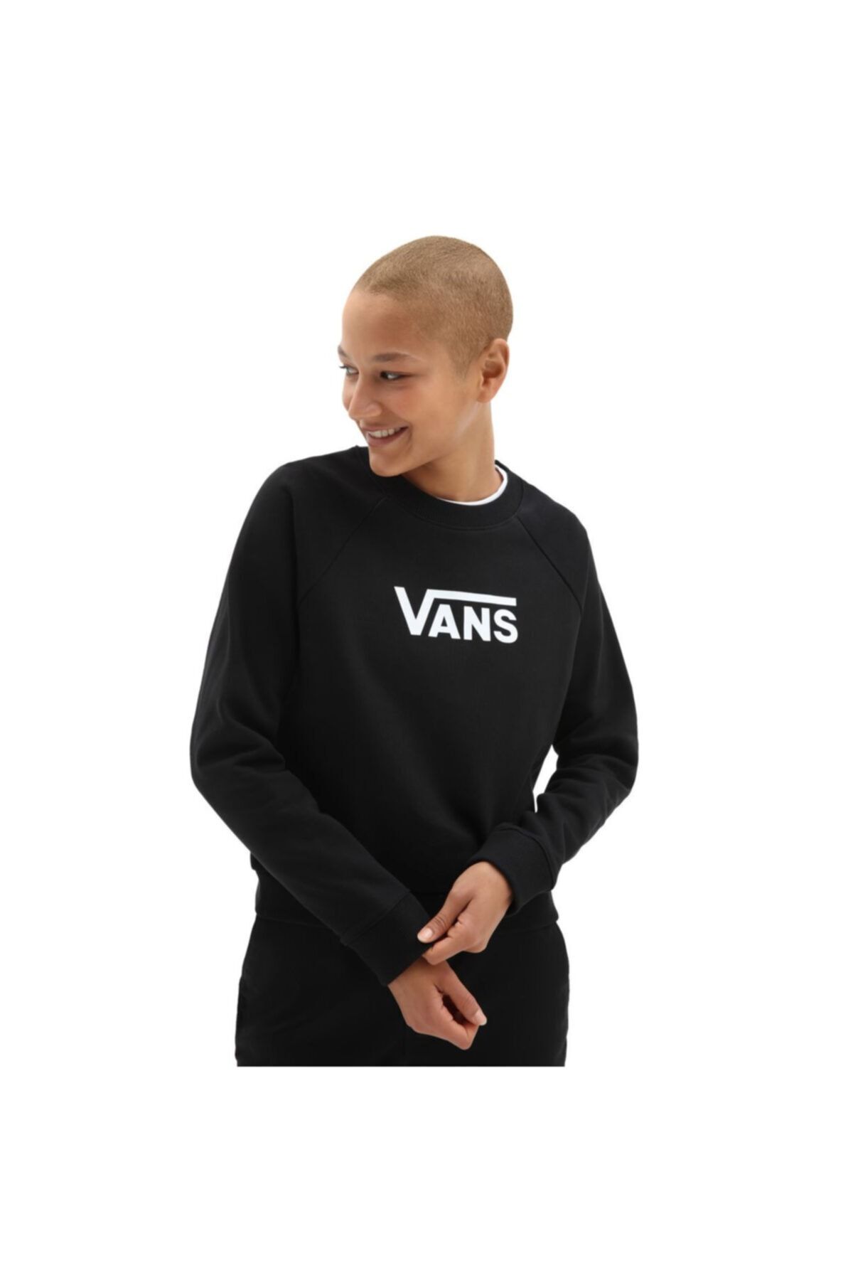 Vans - Kadın Flying Boxy Siyah Sweatshirt - Vn0a47thblk