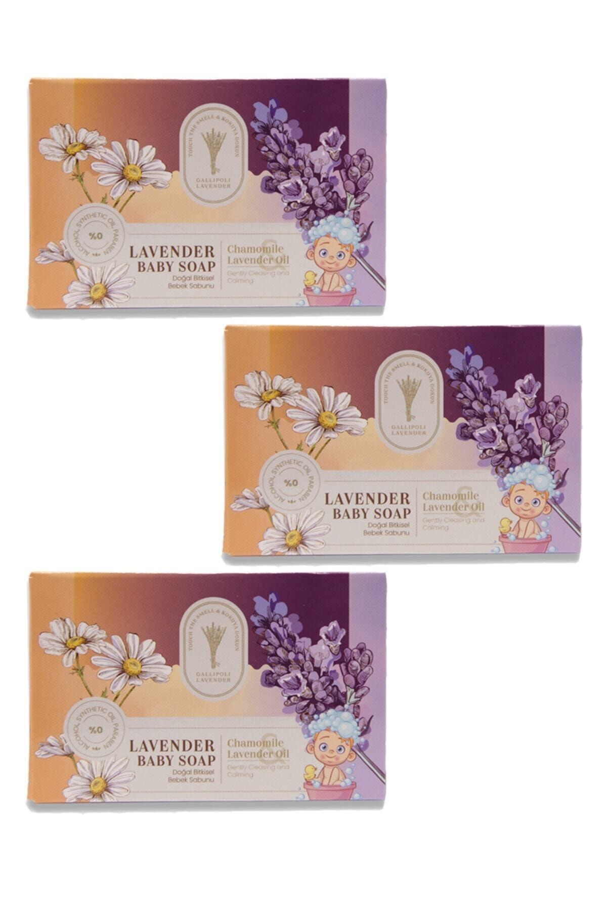 Gallipoli Lavender 3 Adet Bitkisel Bebek Sabunu 100 Gr Lavanta Yağı Uyku Verici Rahatlatıcı Bebek Sabunu