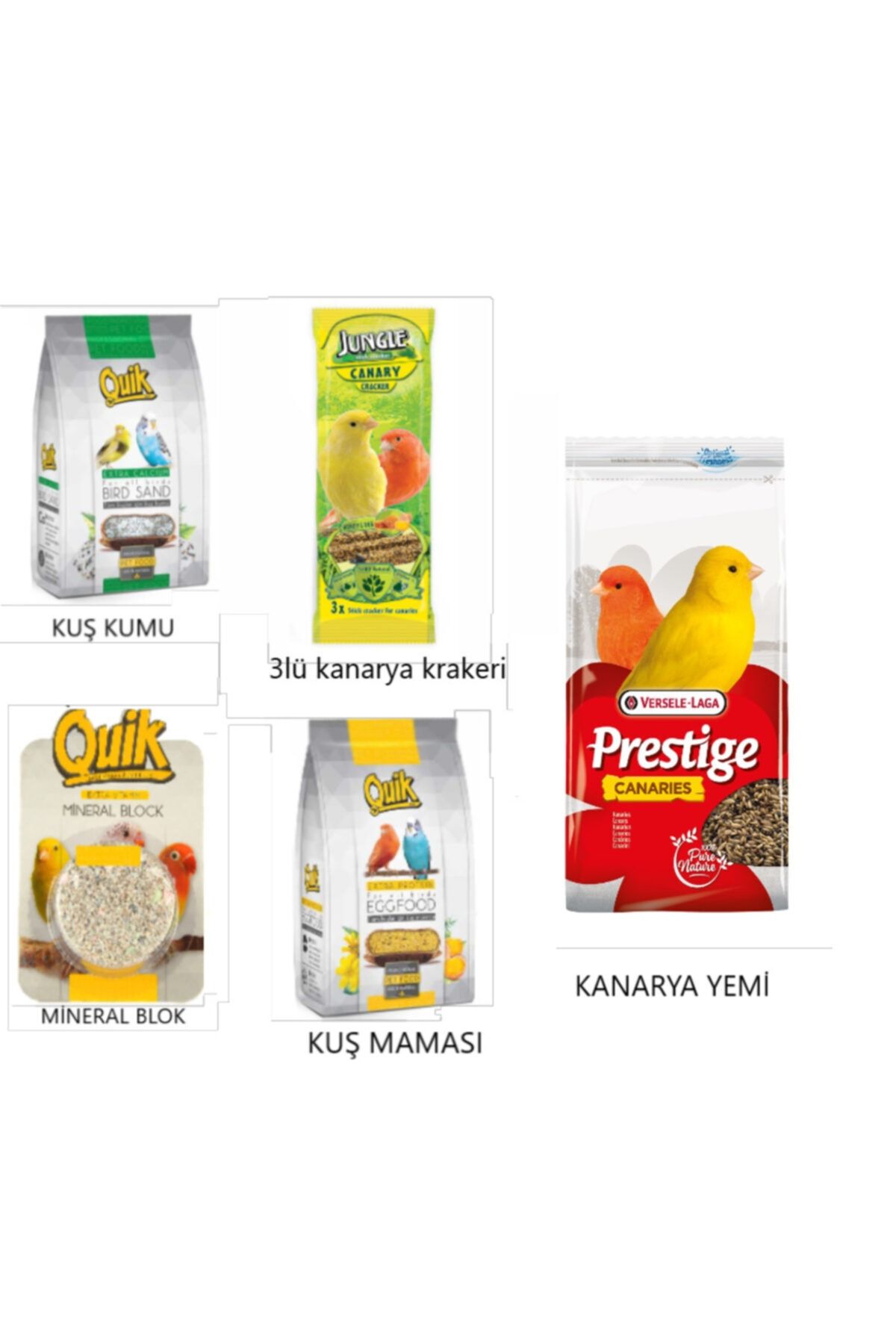 Versele Laga Kanarya Yem Mineral Blok Kraker Kum Seti