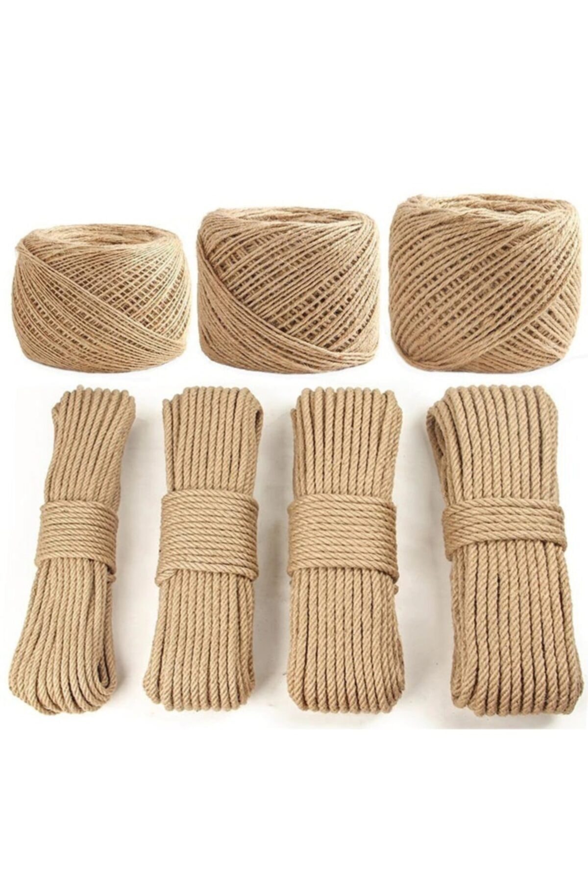 Aker Hediyelik Hasır Ip Kendir Jüt Halat Ipler Doğal Ipler Halat Ip Kordon Ip Urgan Ip Jüt Ip Kendir Ip 8mm 10m