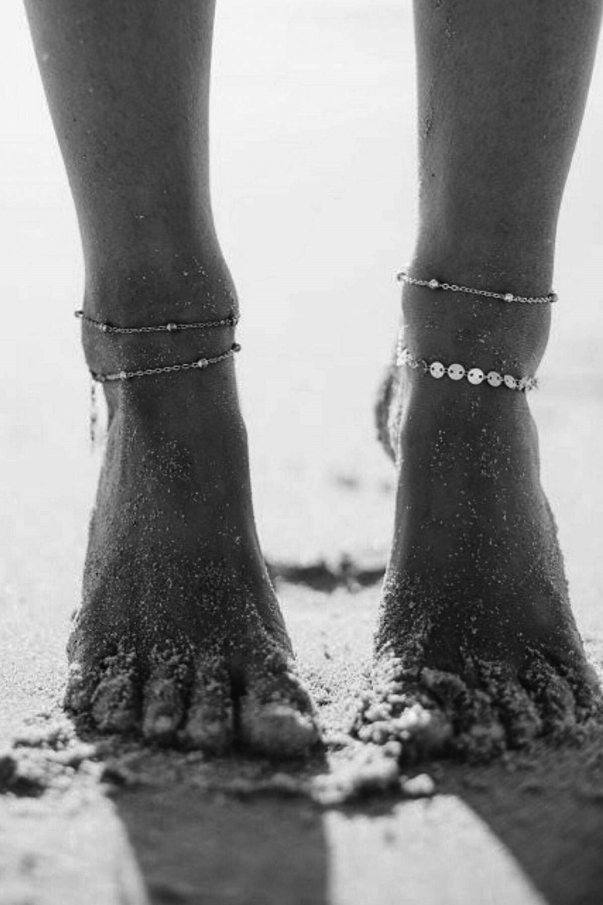 XLady Accessories Beach Minik Pullu Toplu Zincir Halhal 4'lü Gümüş Renk