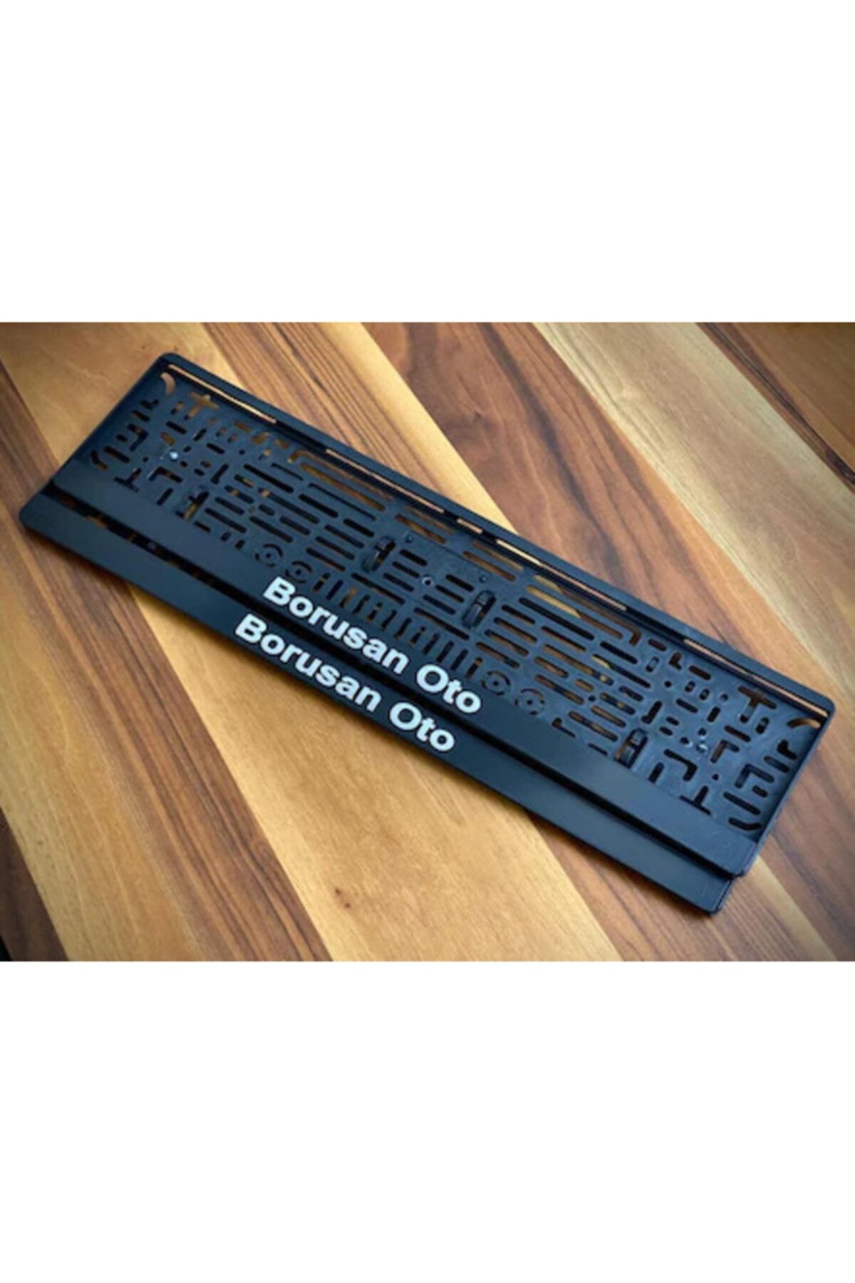 Ankaflex Bmw Borusan Uyumlu Oto Plakalık 2 Adet Uzun Siyah Parlak Plakalık Esnek Plastik Dikdörtgen