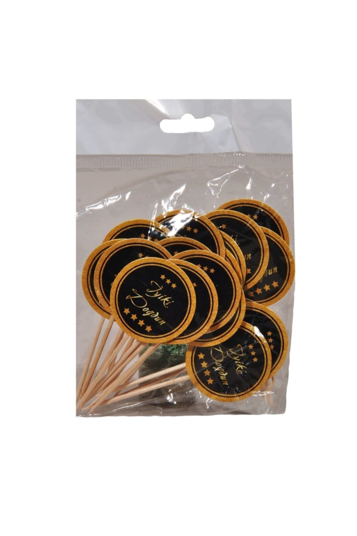 PartiPan Iyiki Doğdun Kürdan Siyah-gold 20'li