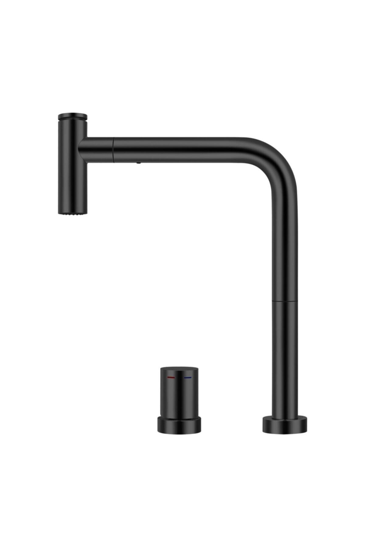 Crauf Lusso 4035 Spiralli Mutfak Evye Armatürü Siyah