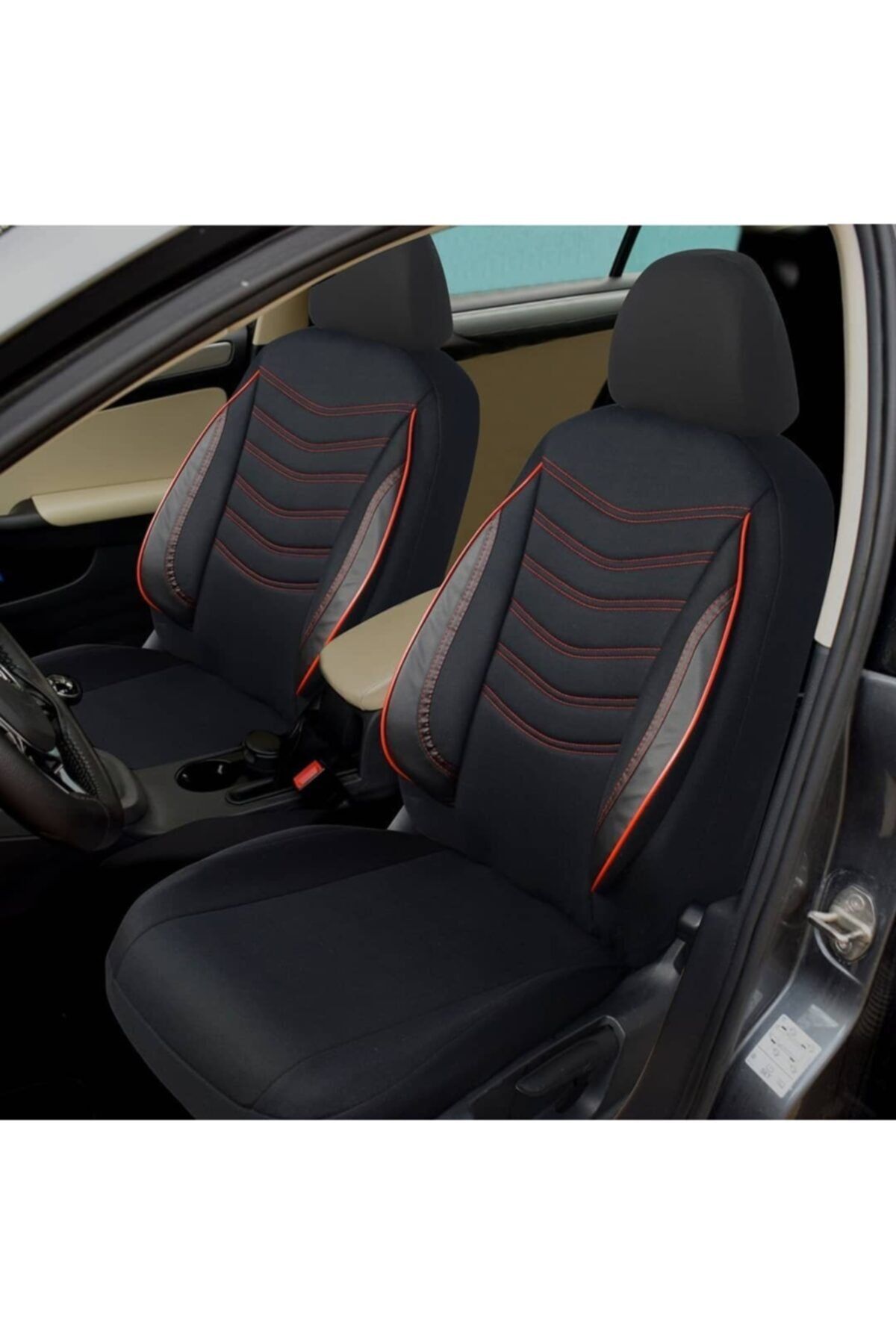 NAVY Ekose Sport Chevrolet Cruze Model Oto Koltuk Kılıfı Kirmizi-siyah
