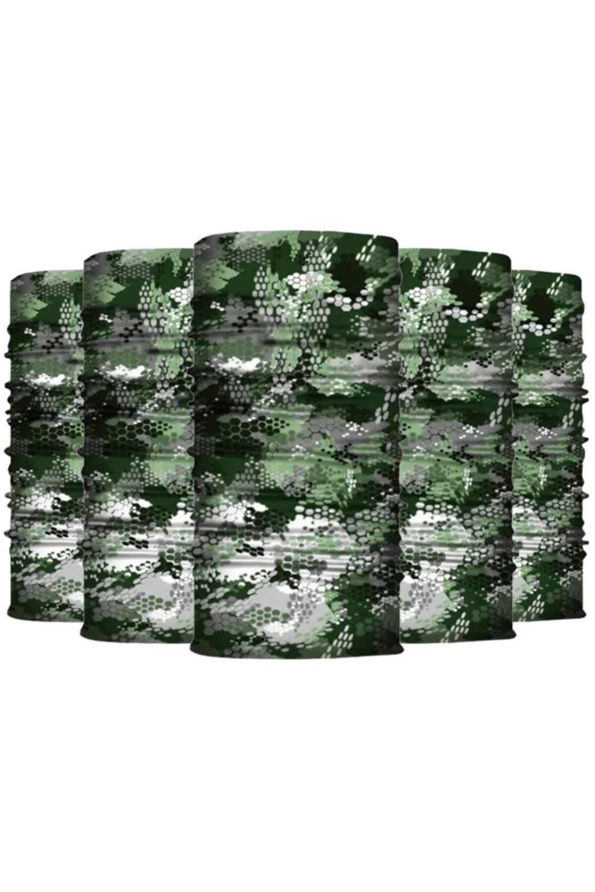 Knmaster Green Effect Buff Bandana Boyunluk Maske Saç Bandı 5'li Paket