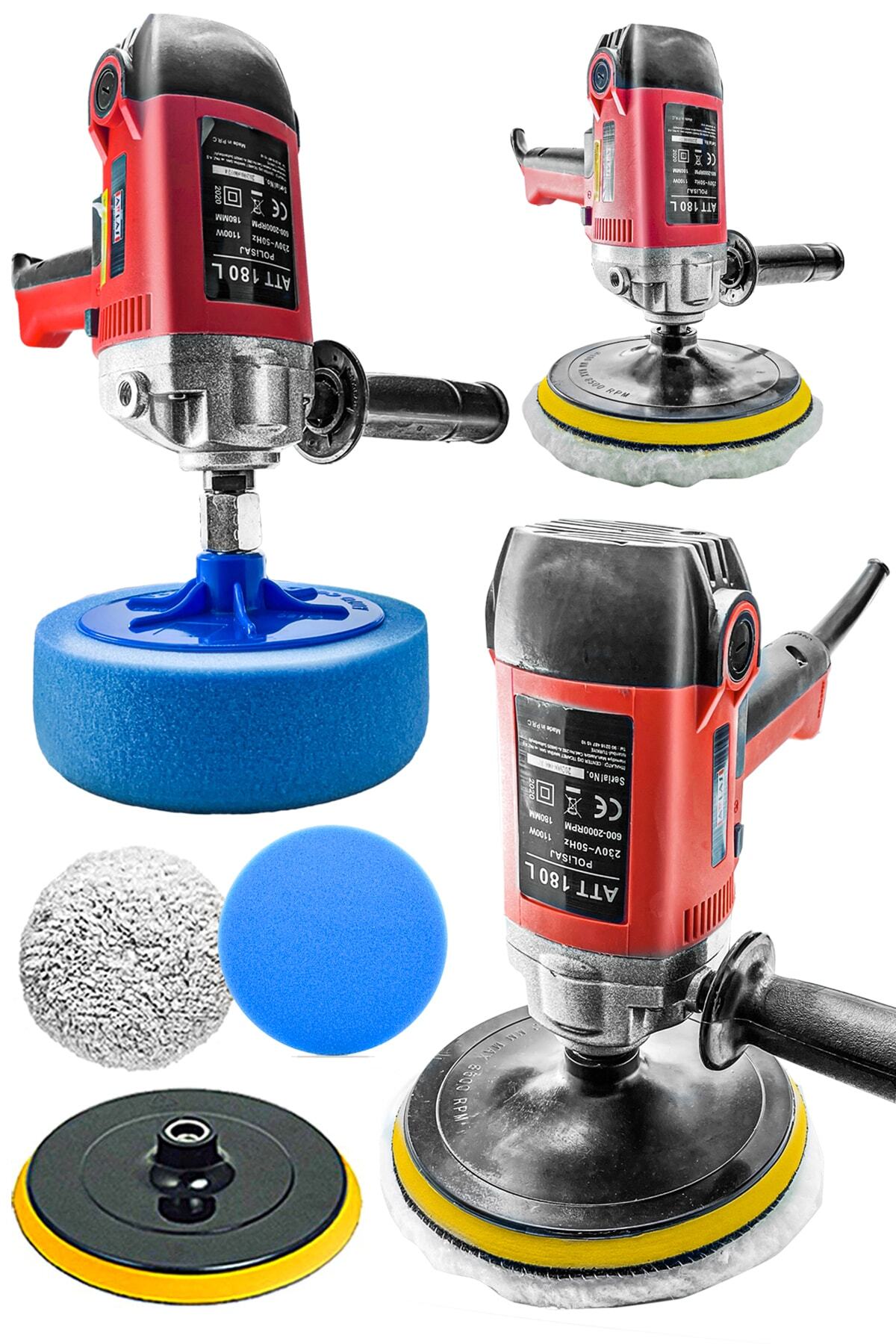 Craftex Att180l Dikey Koltuk Yıkama Cila Polisaj Makinesi 1100w 180mm + Hare Giderici Sünger