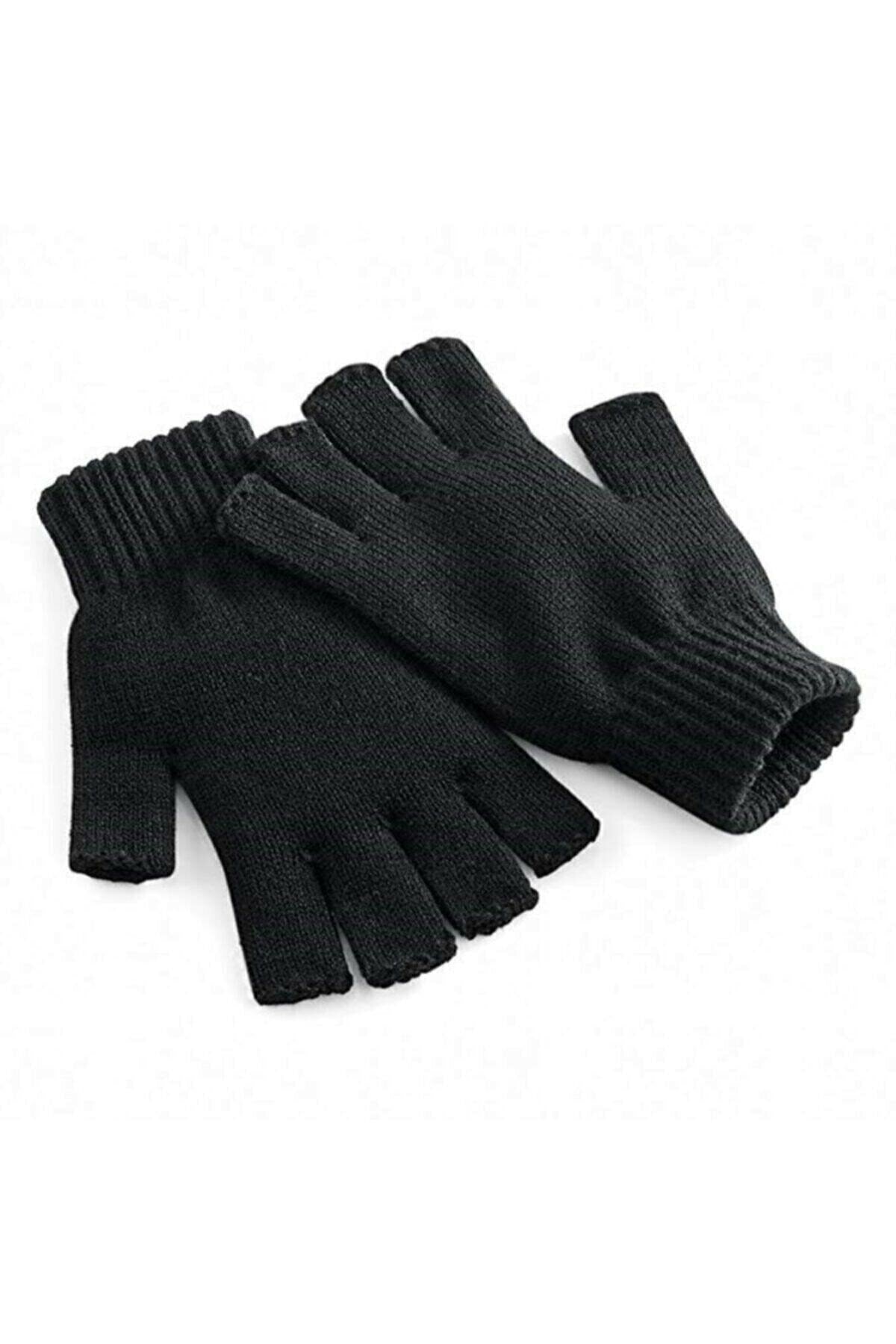 Ahsem Scarf Parmaksız Kesik Yarım Parmak Eldiven (unisex) Siyah