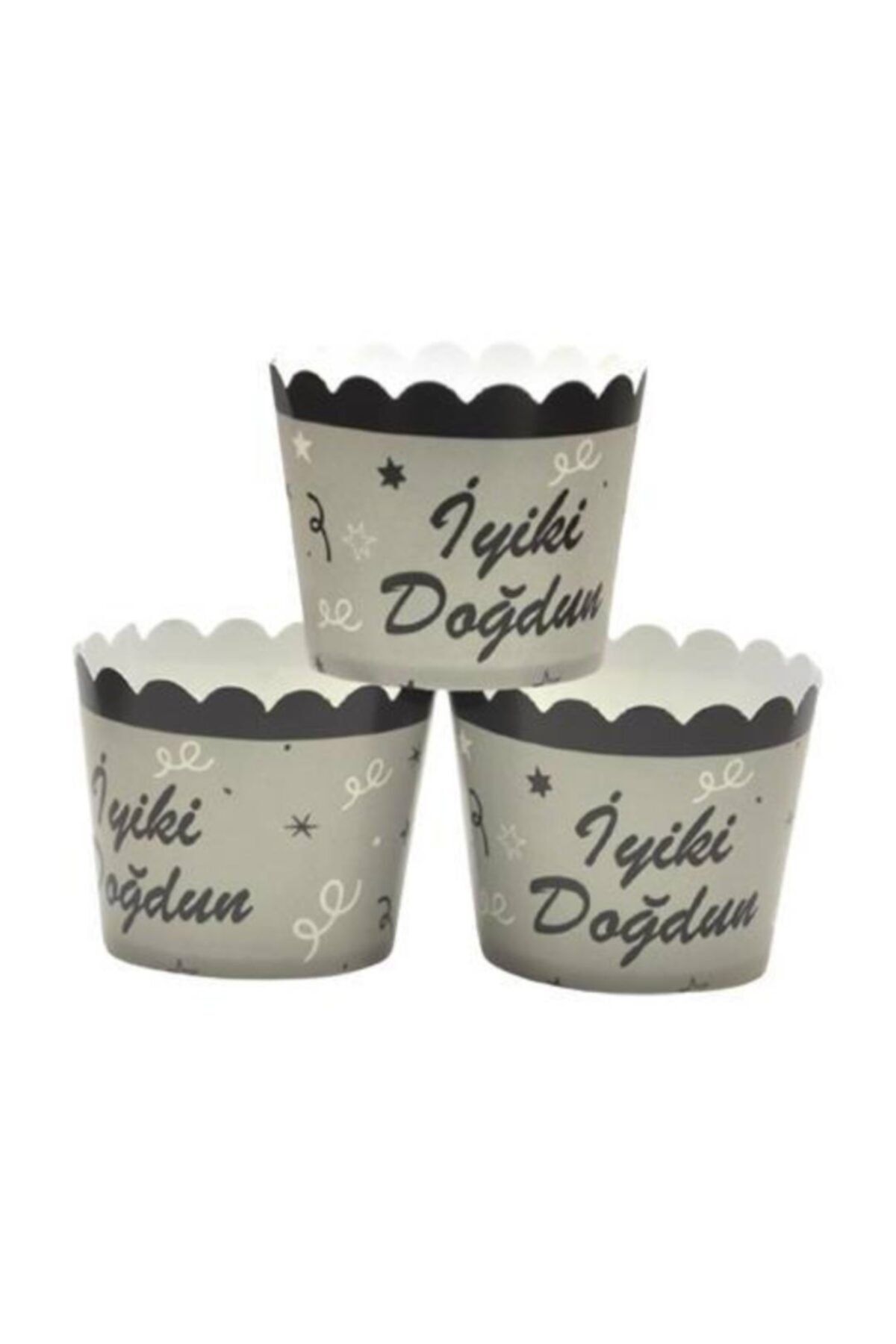 PartiPan Gümüş Iyi Ki Doğdun Cupcake Kabı 25 Adet