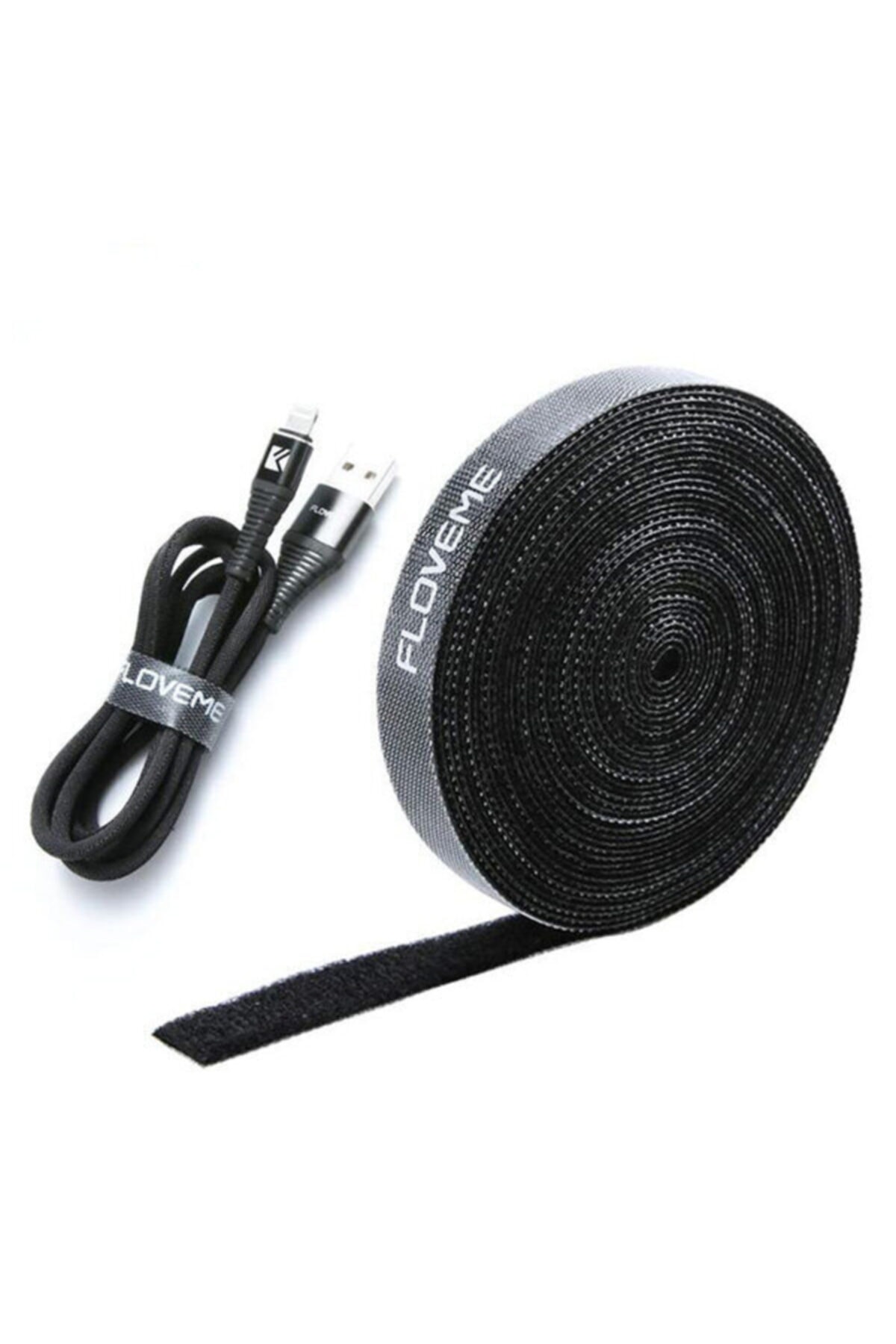 SUNTECNO Floveme 1 Metre Magıc Tape Kablo Sarıcı Ve Düzenleyıcı-siyah
