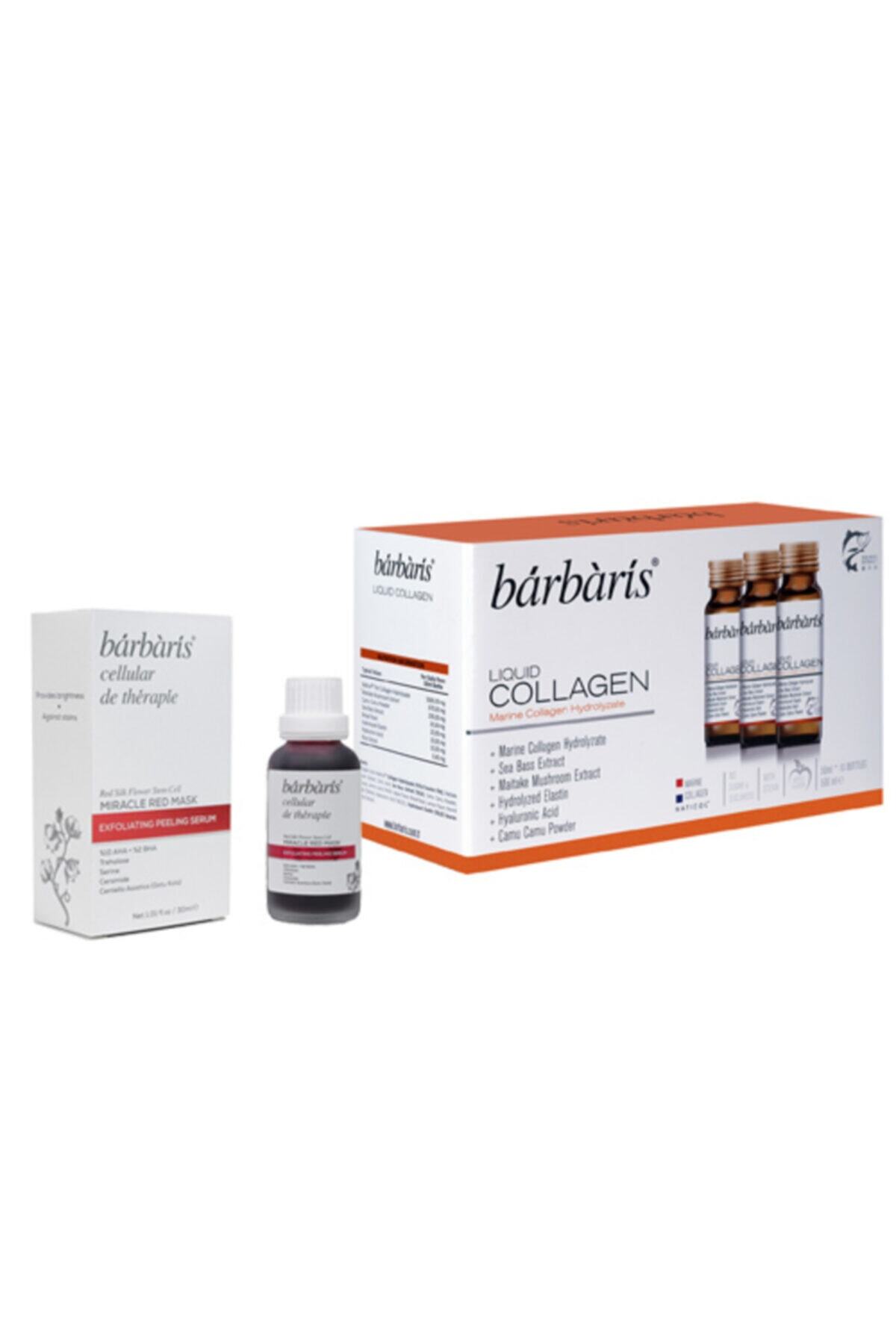 Barbaris Liquid Collagen 10x50 ml Şase Collagen ( Sıvı Kolajen ) | Kırmızı Serum Set