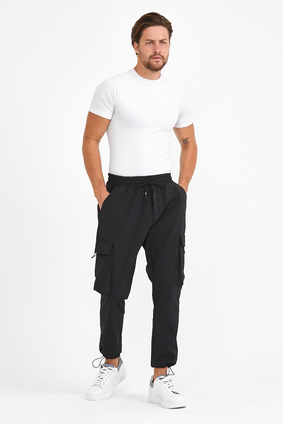 ROLLIE Kargo Cep Jogger Erkek Siyah Eşofman Altı 25019-02