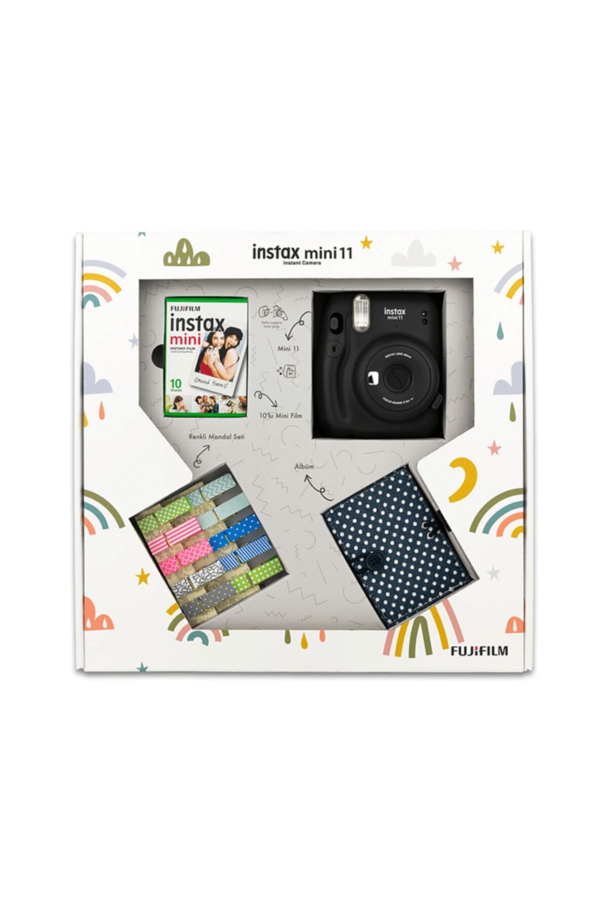 Fujifilm Instax Mini 11 Bundle Box Anlık Kamera Koyu Gri