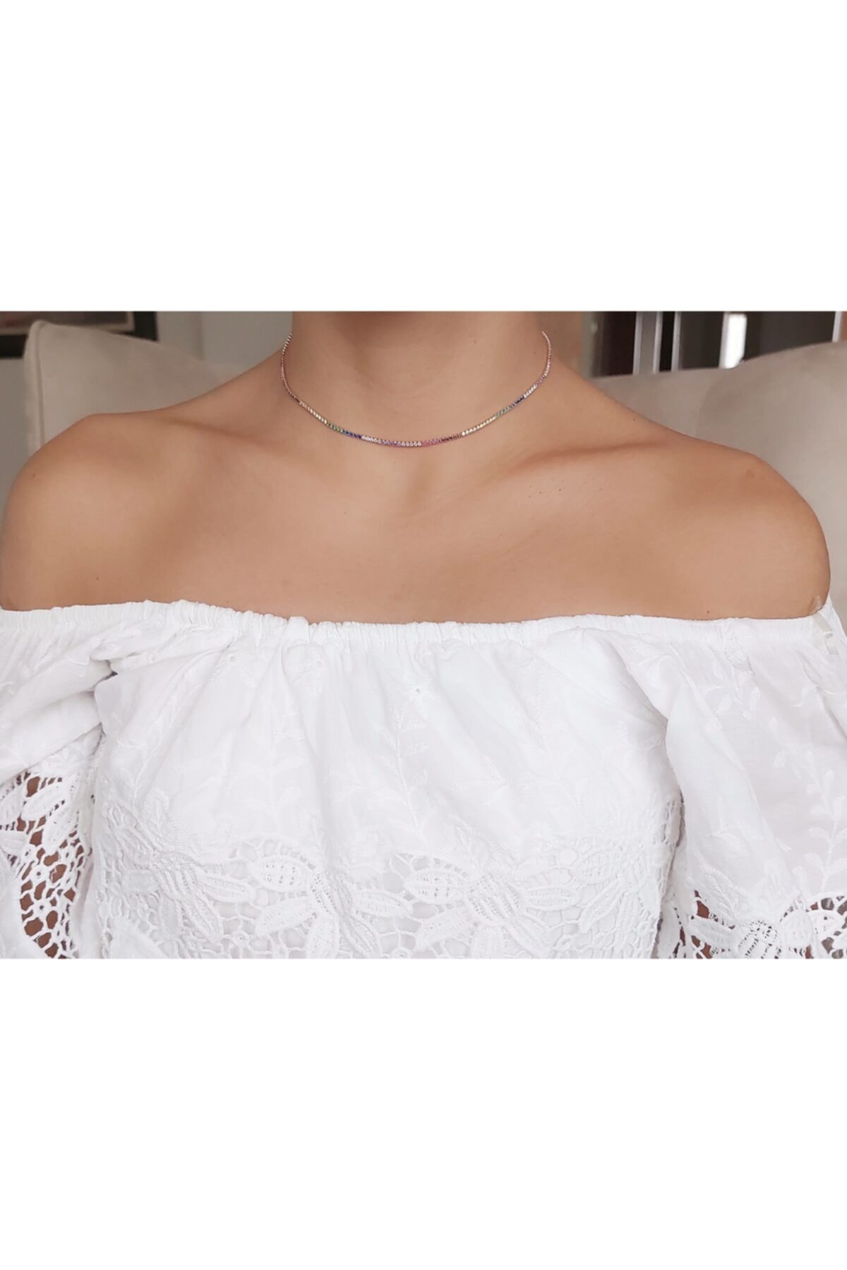 Lucille Silver 925 Ayar Gümüş Multicolor Choker