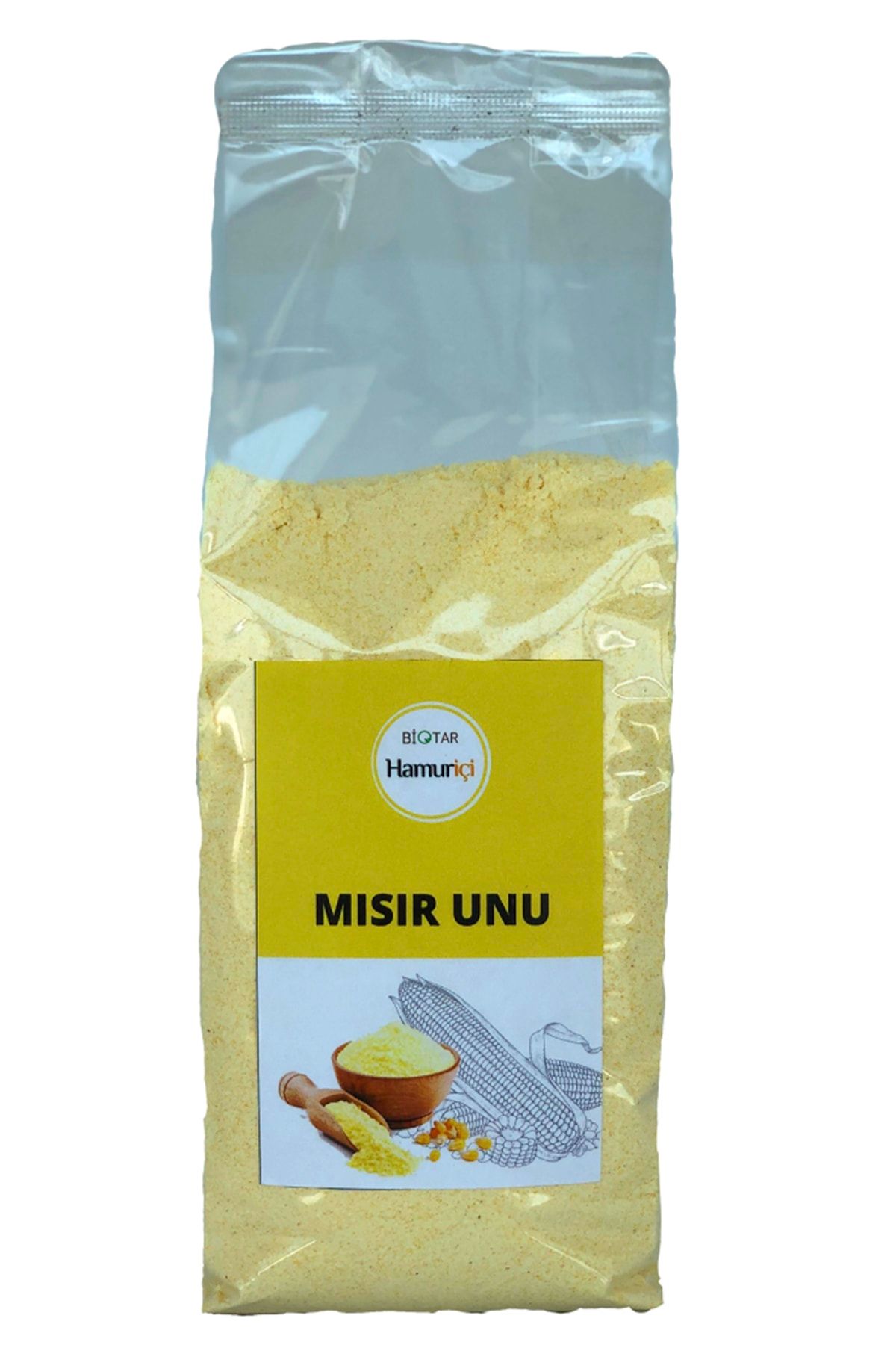 BİOTAR Organik Tarım Ürünleri Hamuriçi Katkısız Mısır Unu 500 Gr X 12 Adet